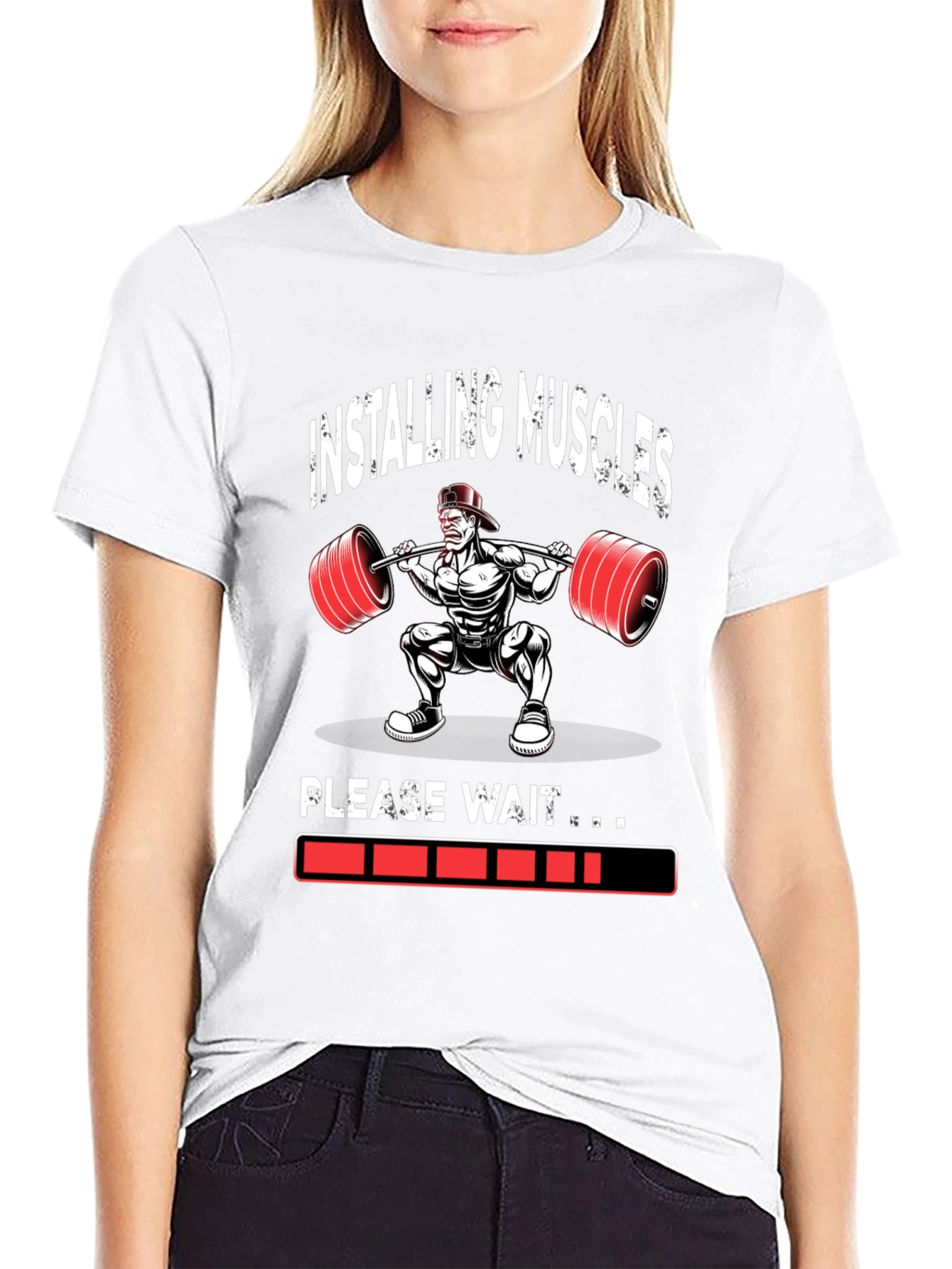 Installing Muscles Weightlifting Graphic T-Shirt