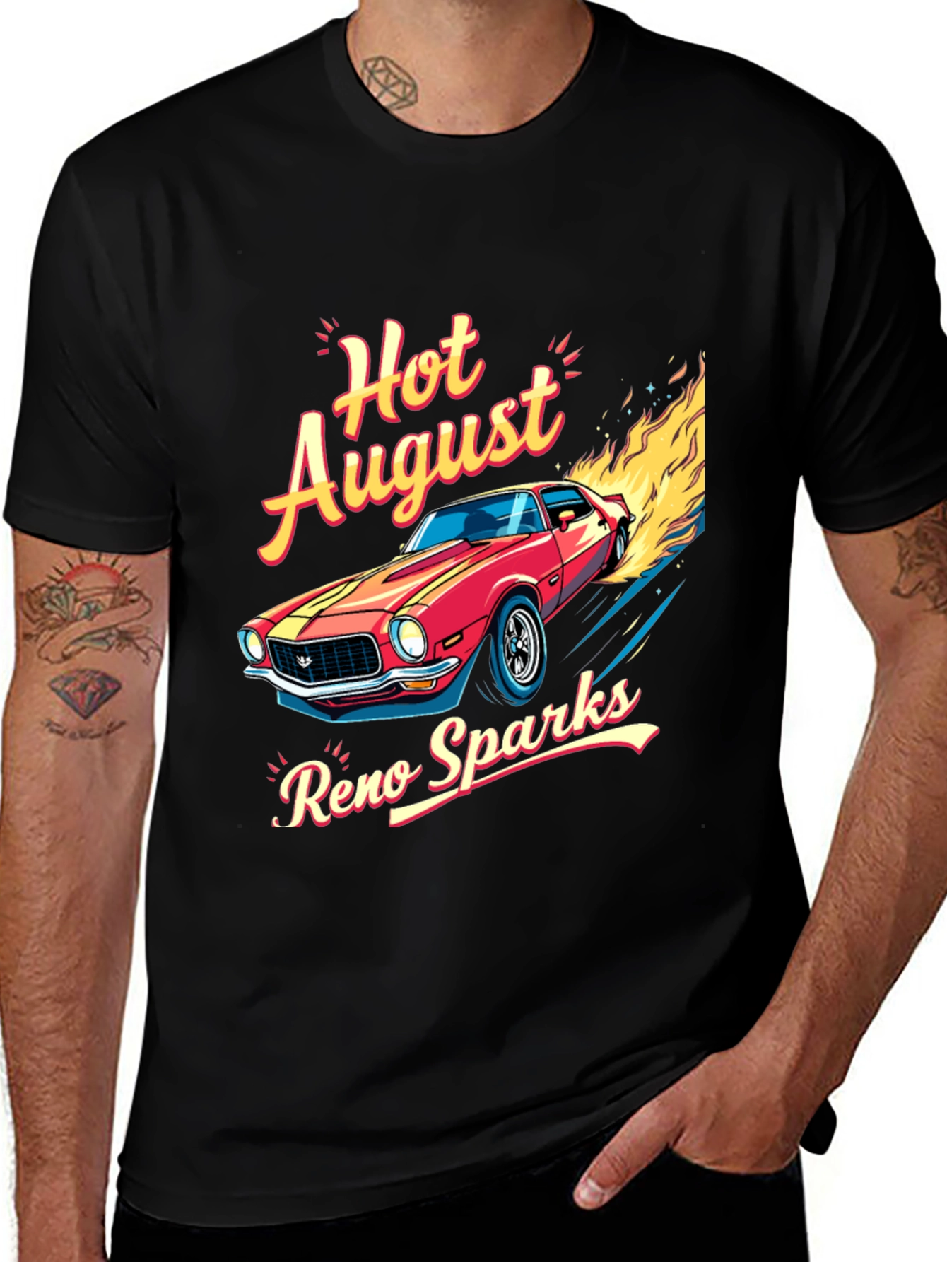 Hot August Reno Sparks Car Graphic T-Shirt