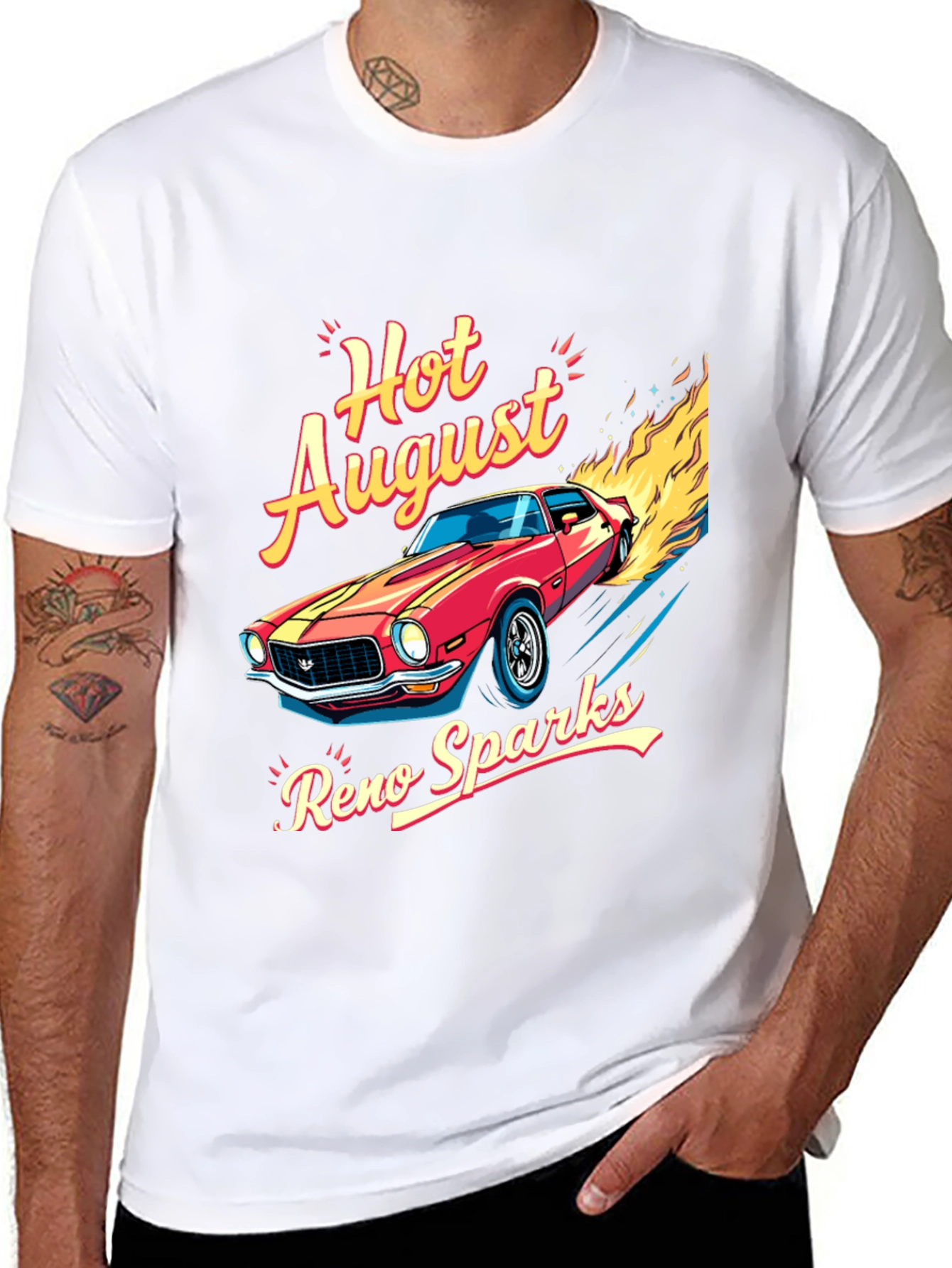 Hot August Reno Sparks Car Graphic T-Shirt