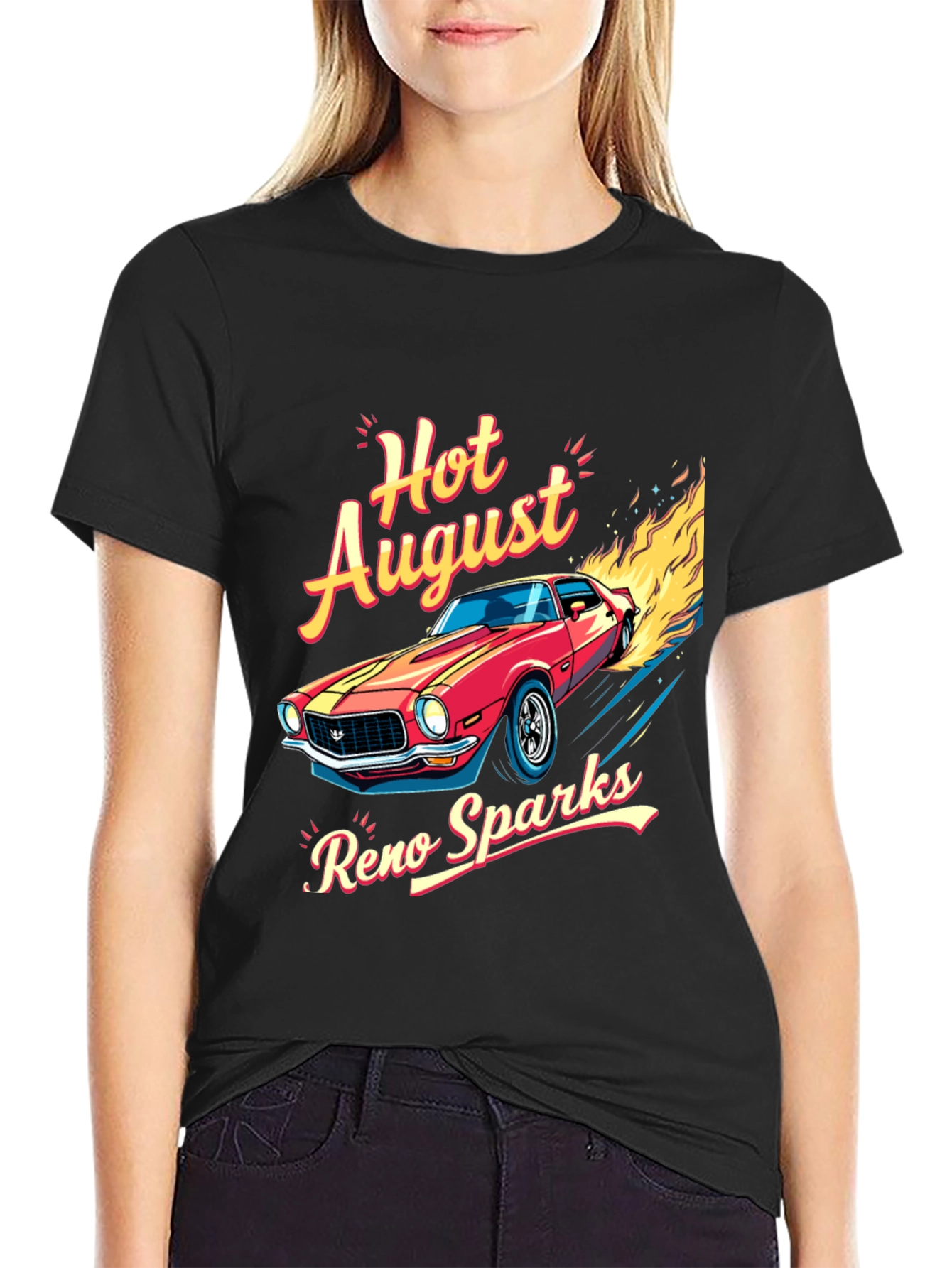 Hot August Reno Sparks Car Graphic T-Shirt