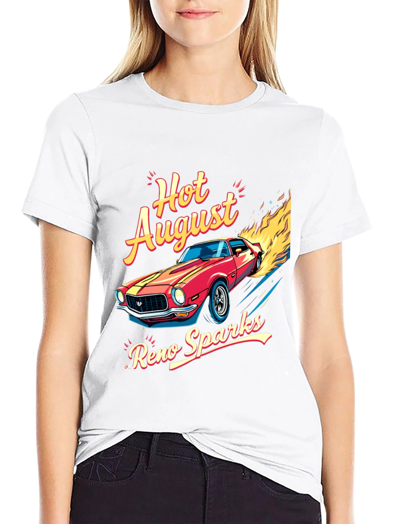 Hot August Reno Sparks Car Graphic T-Shirt