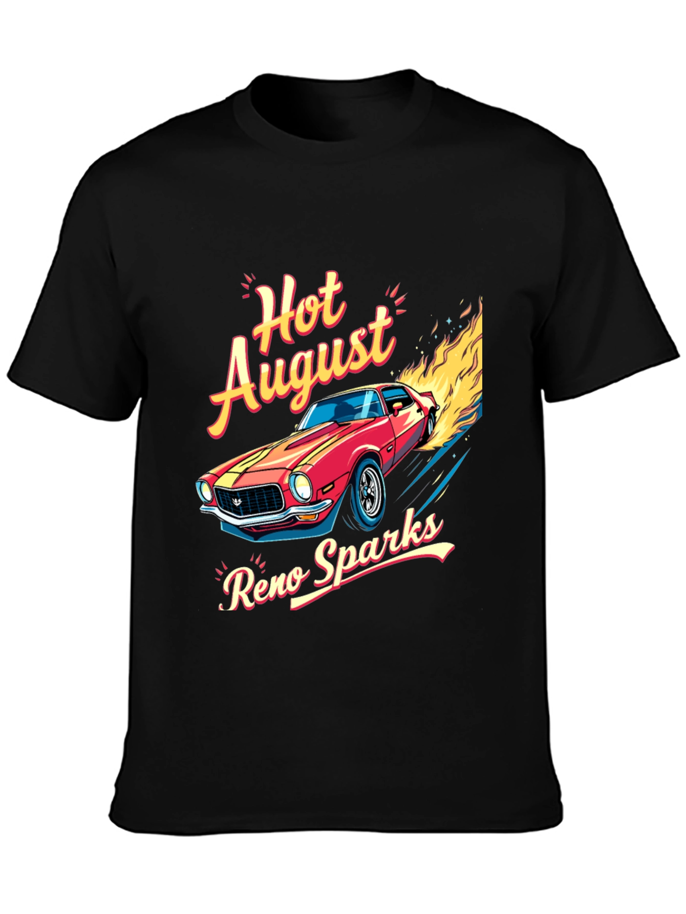 Hot August Reno Sparks Car Graphic T-Shirt
