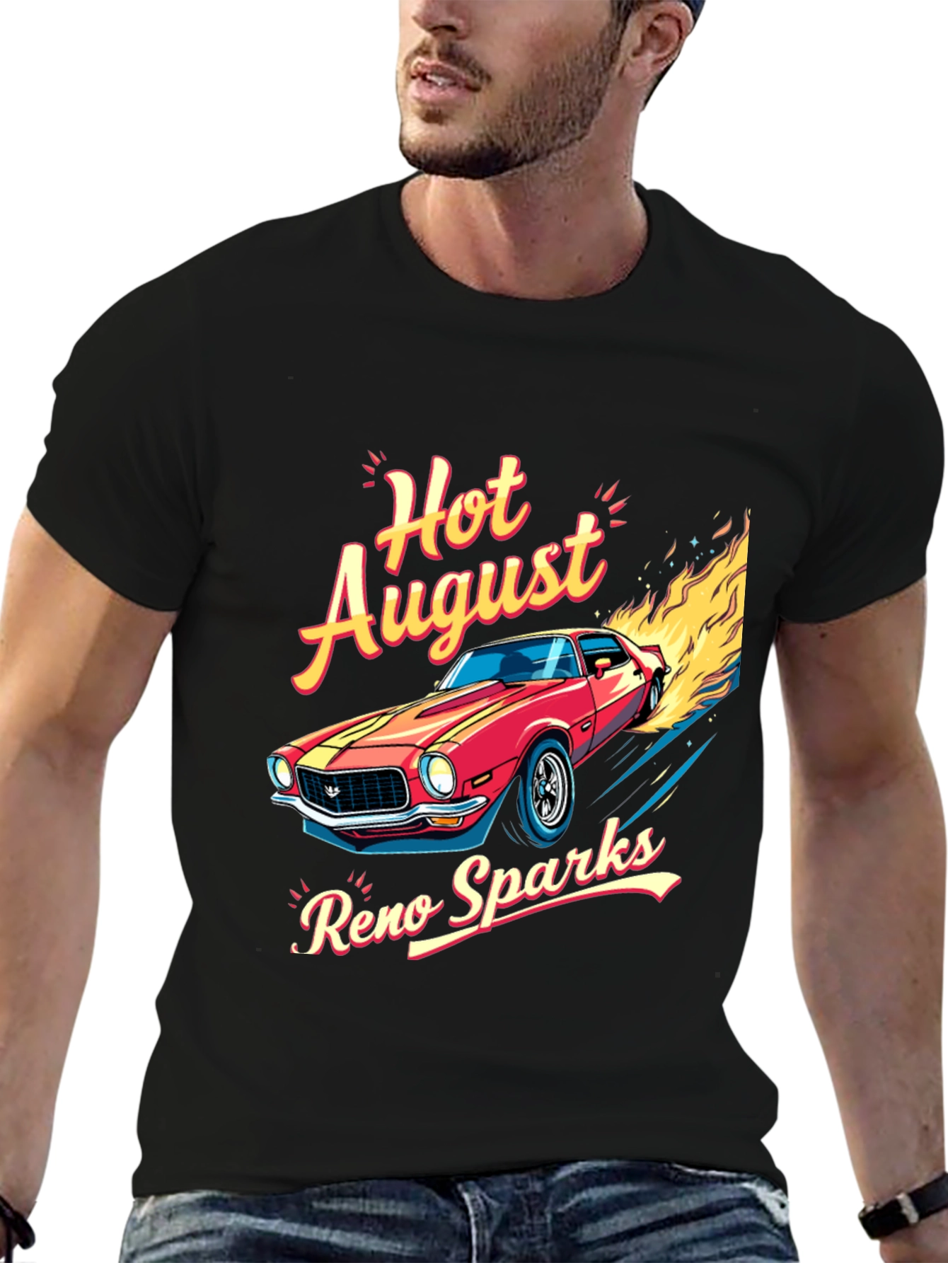 Hot August Reno Sparks Car Graphic T-Shirt