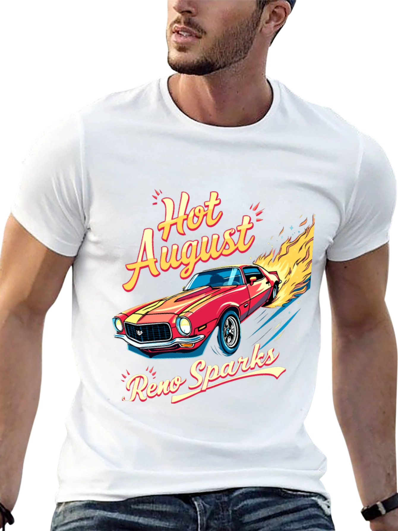 Hot August Reno Sparks Car Graphic T-Shirt