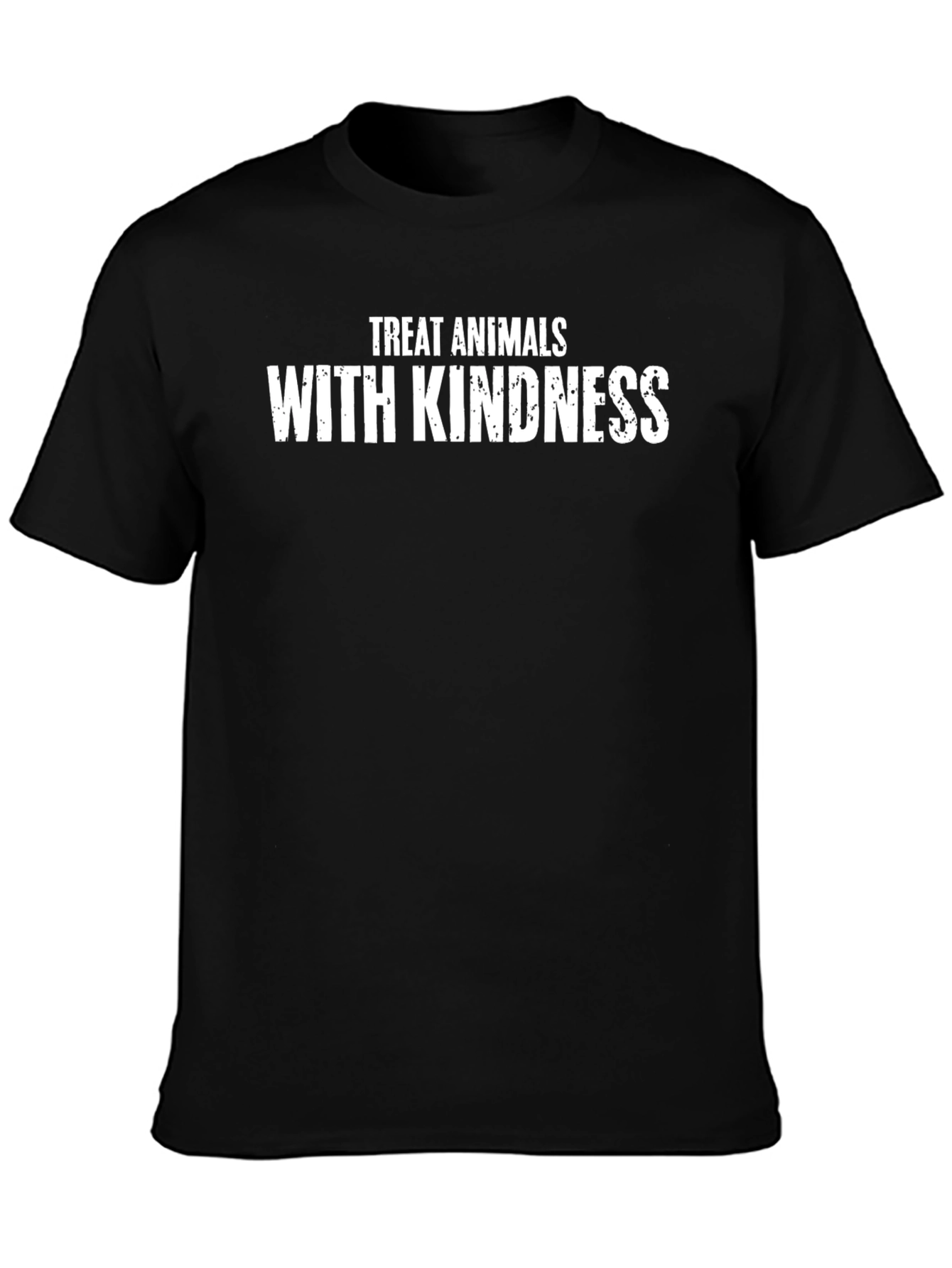 Treat Animals With Kindness Black T-Shirt