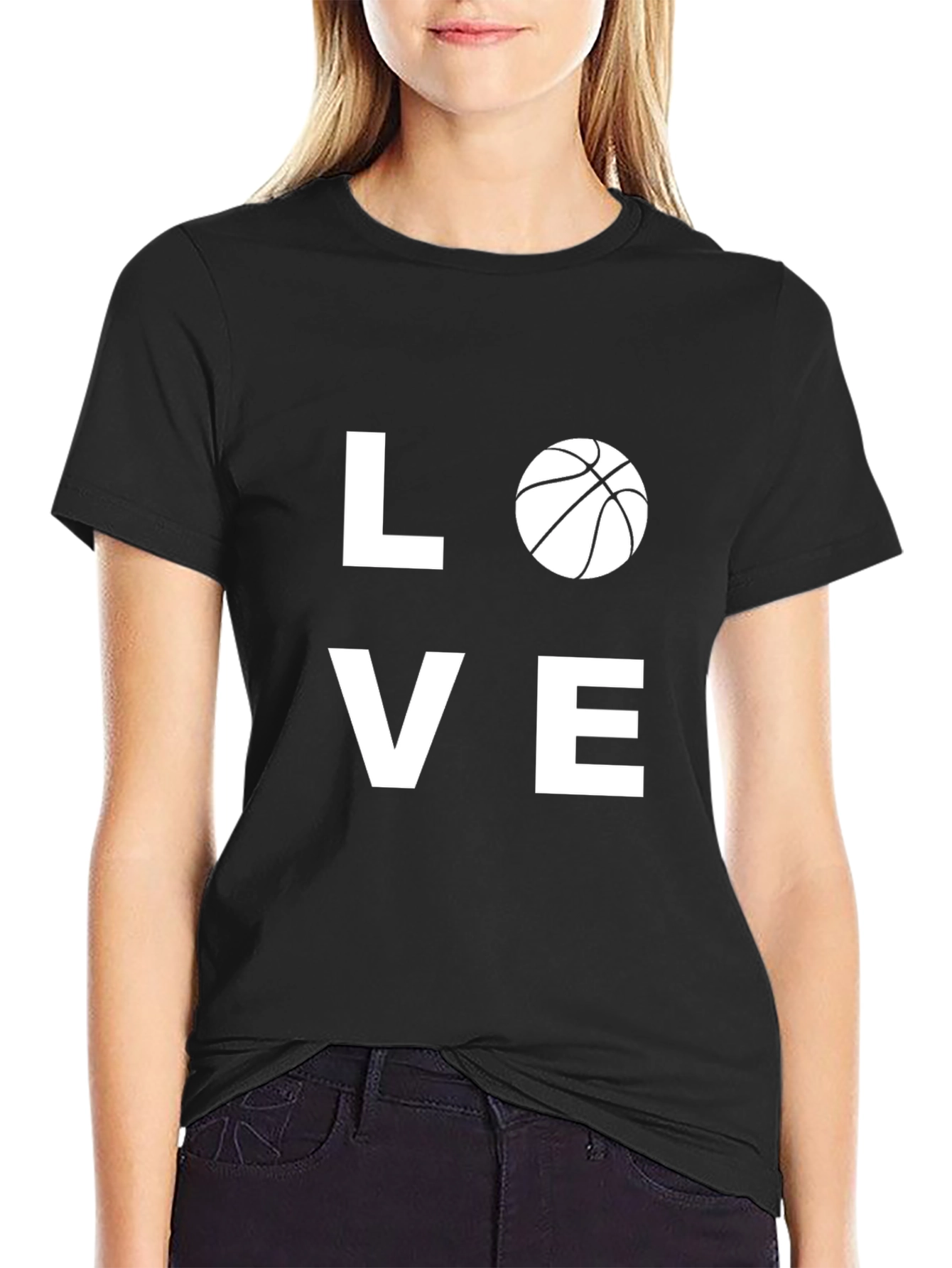 Love Basketball Graphic T-Shirt - Black