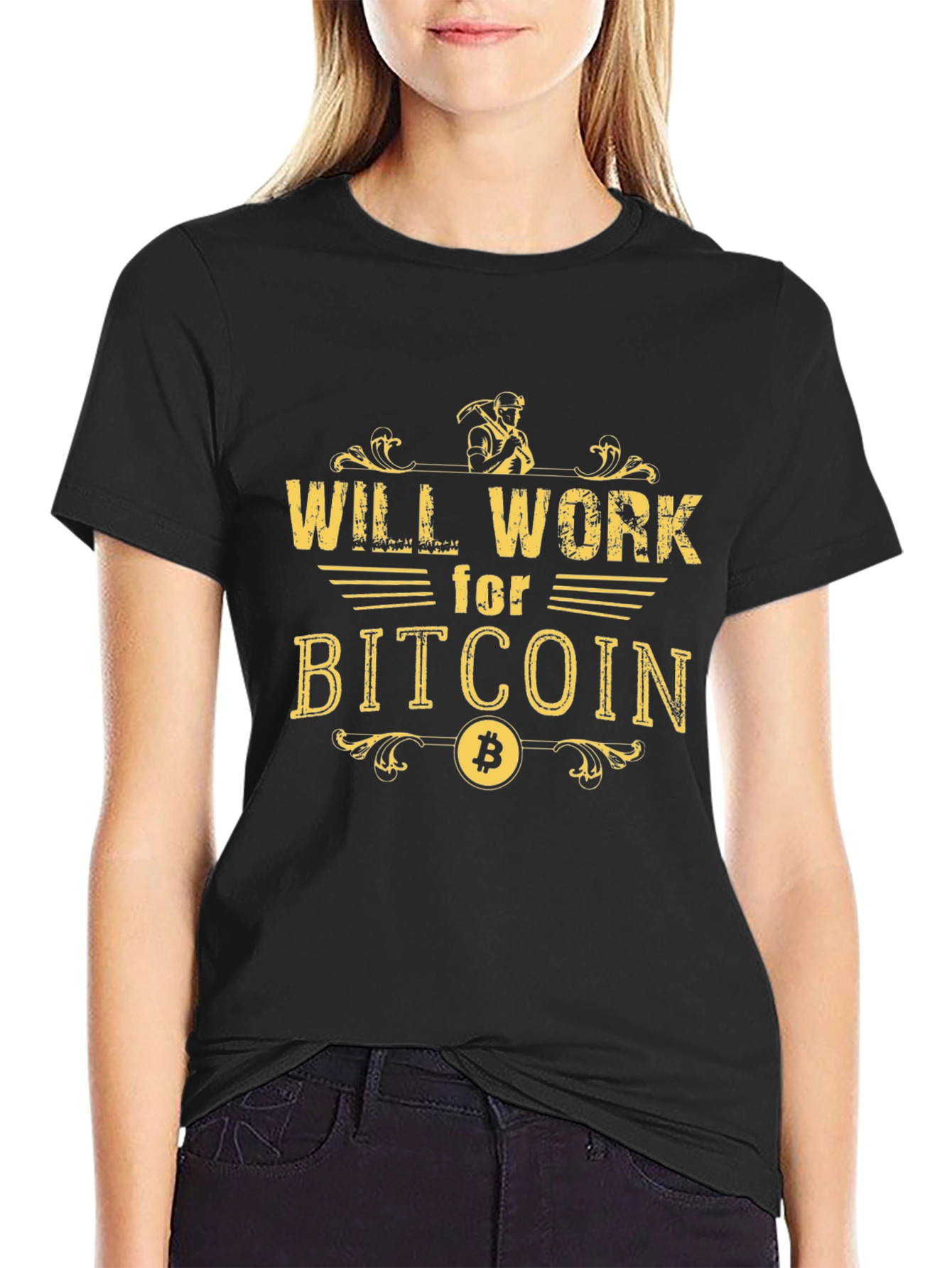 Will Work for Bitcoin Graphic Tee