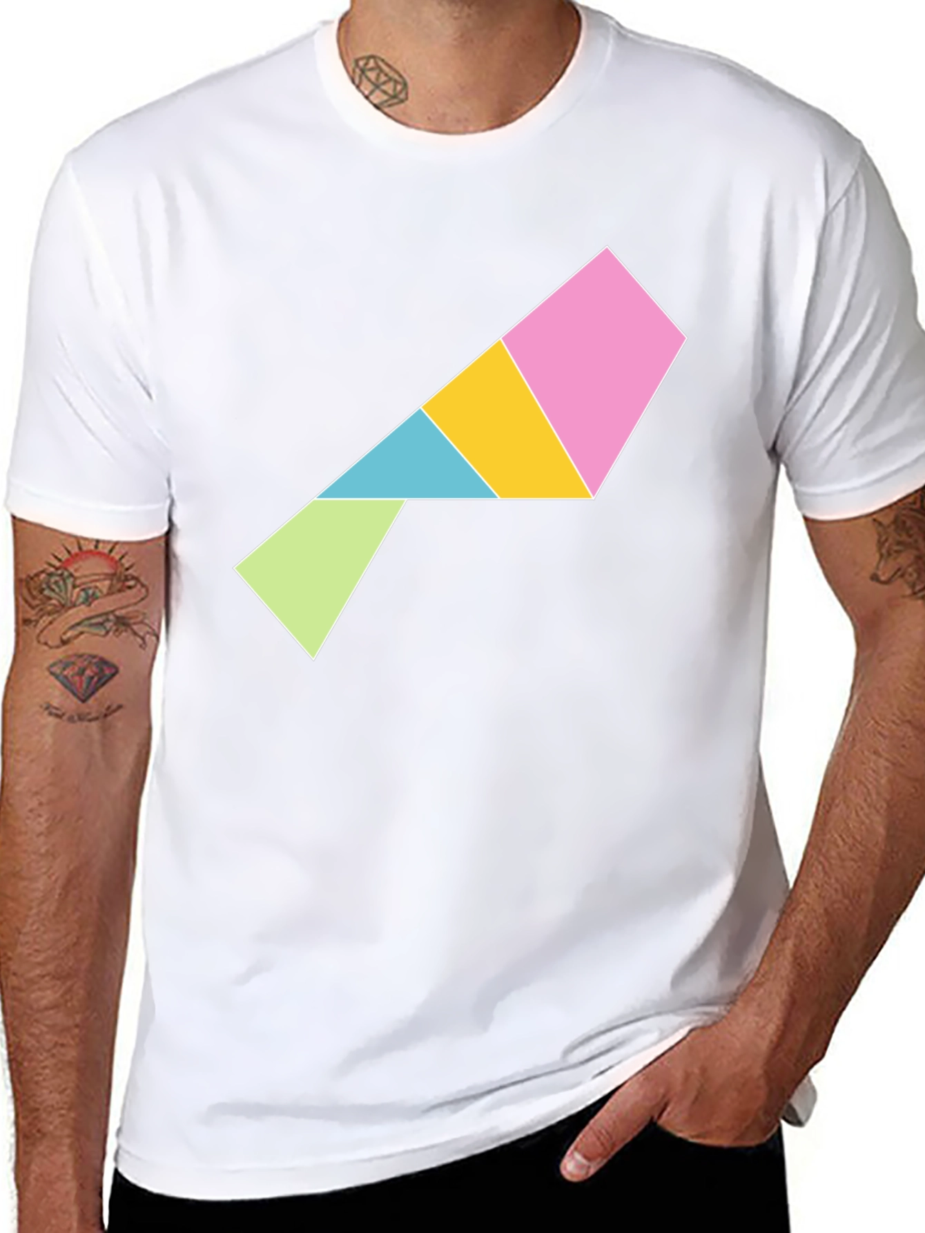 Geometric Puzzle Piece T-Shirt - Modern Art Tee