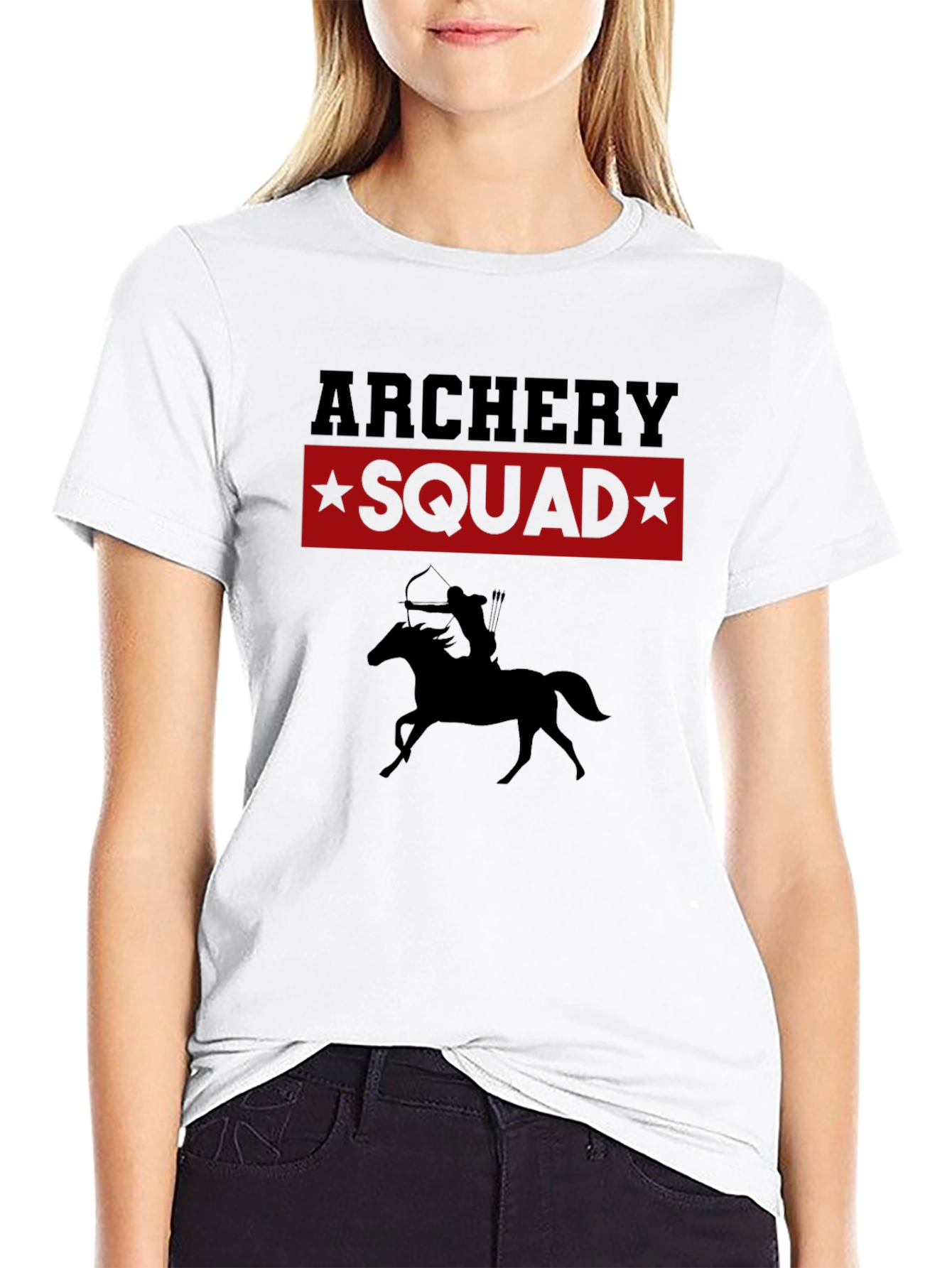 Archery Squad Black T-Shirt Archer Horseback Design