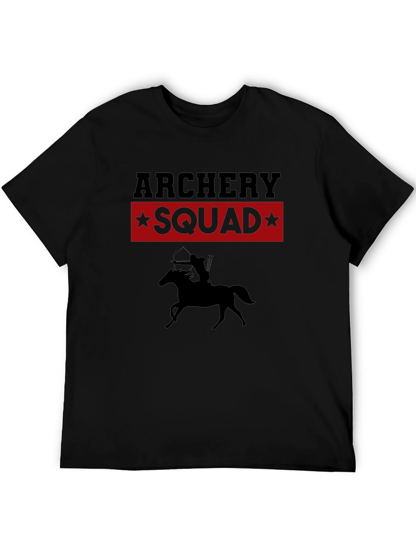 Archery Squad Black T-Shirt Archer Horseback Design