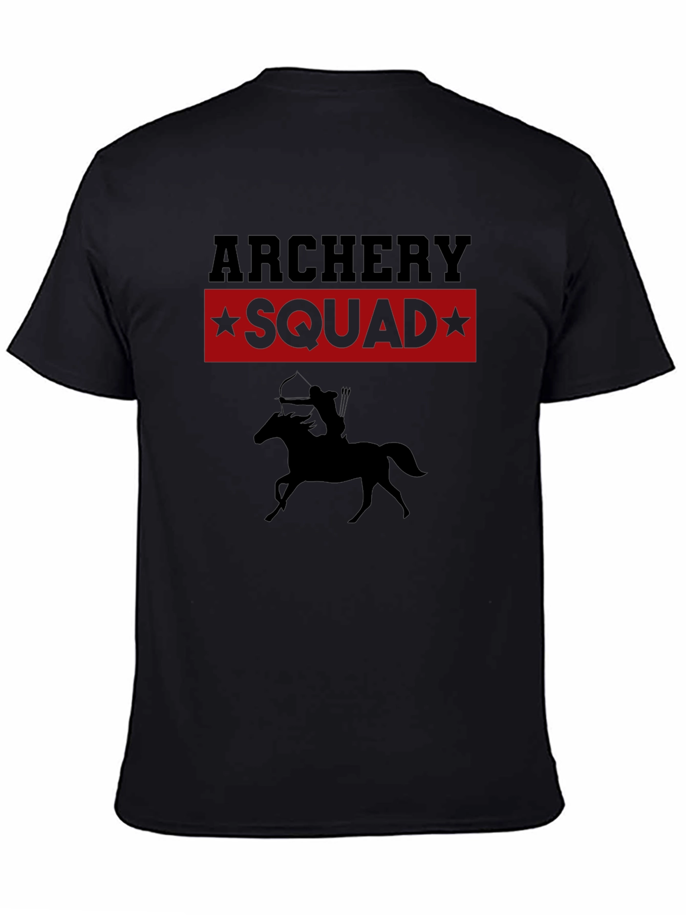 Archery Squad Black T-Shirt Archer Horseback Design