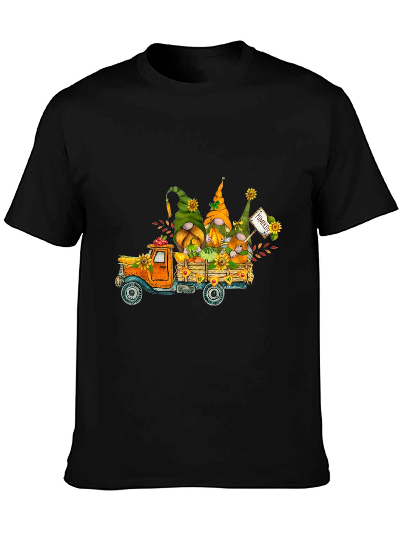 Gnomes Pumpkin Truck T-Shirt - Fall Harvest Tee