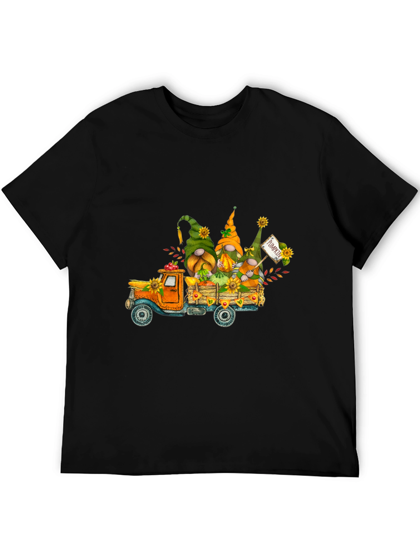 Gnomes Pumpkin Truck T-Shirt - Fall Harvest Tee