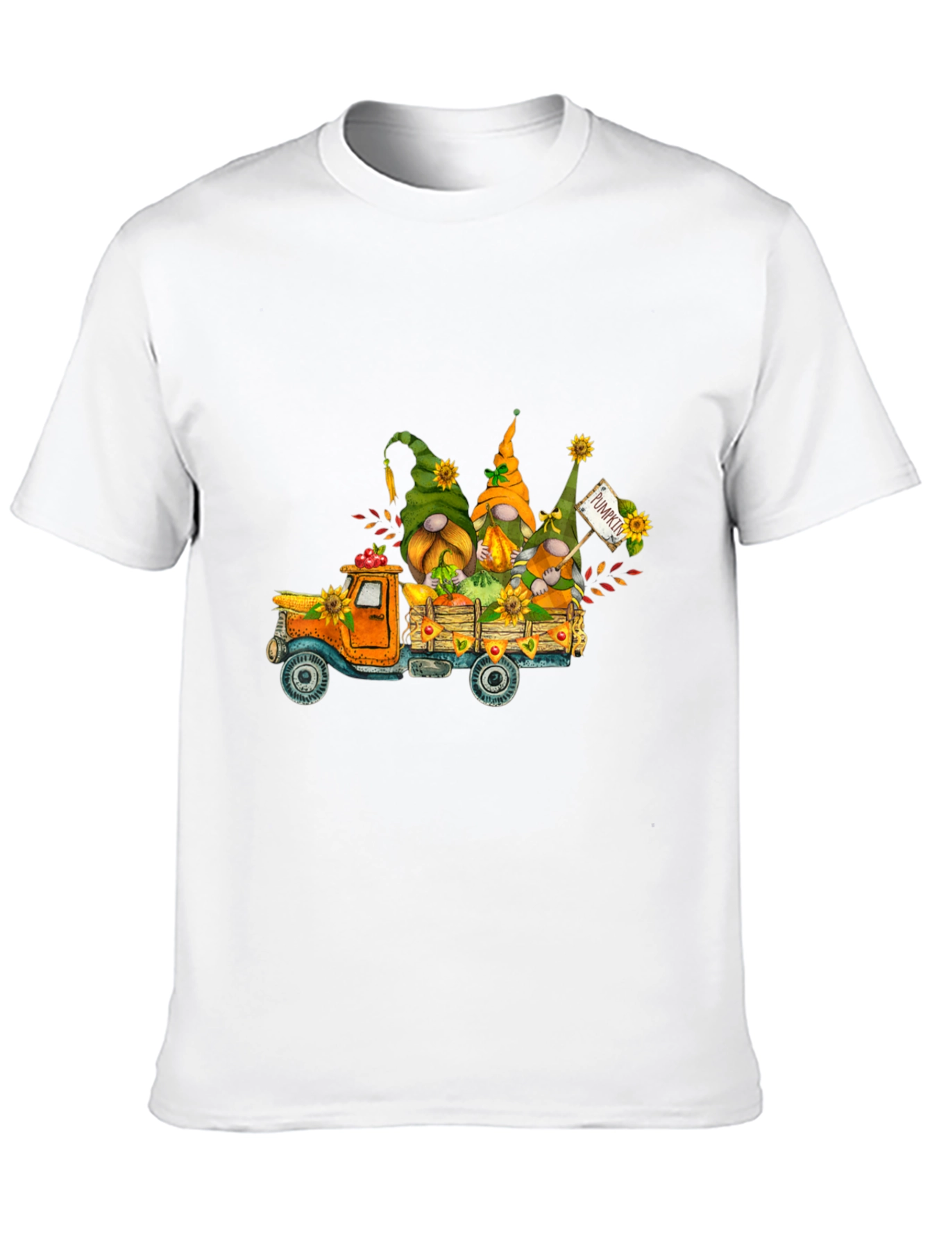 Gnomes Pumpkin Truck T-Shirt - Fall Harvest Tee