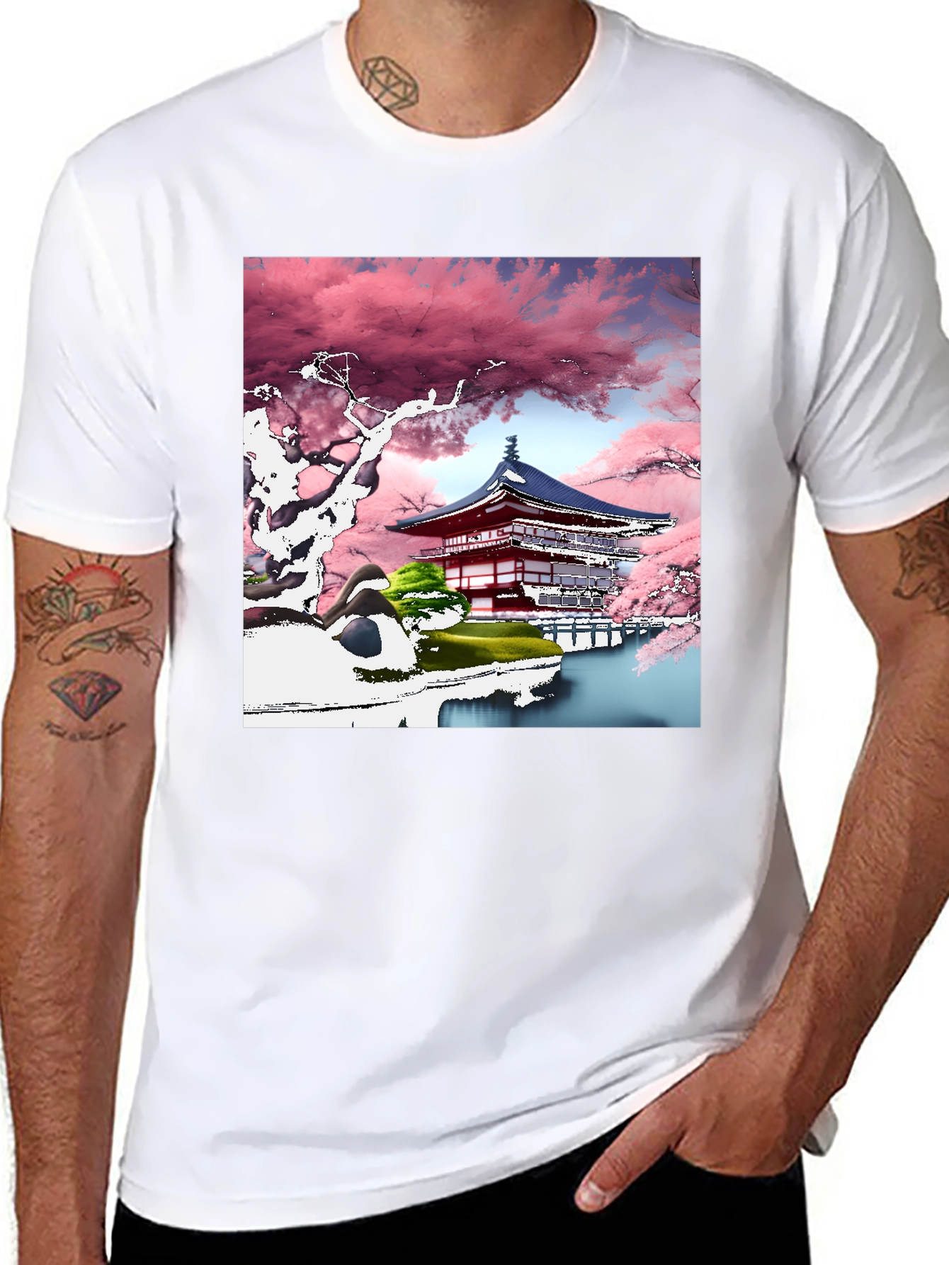 Cherry Blossom Temple Graphic Tee