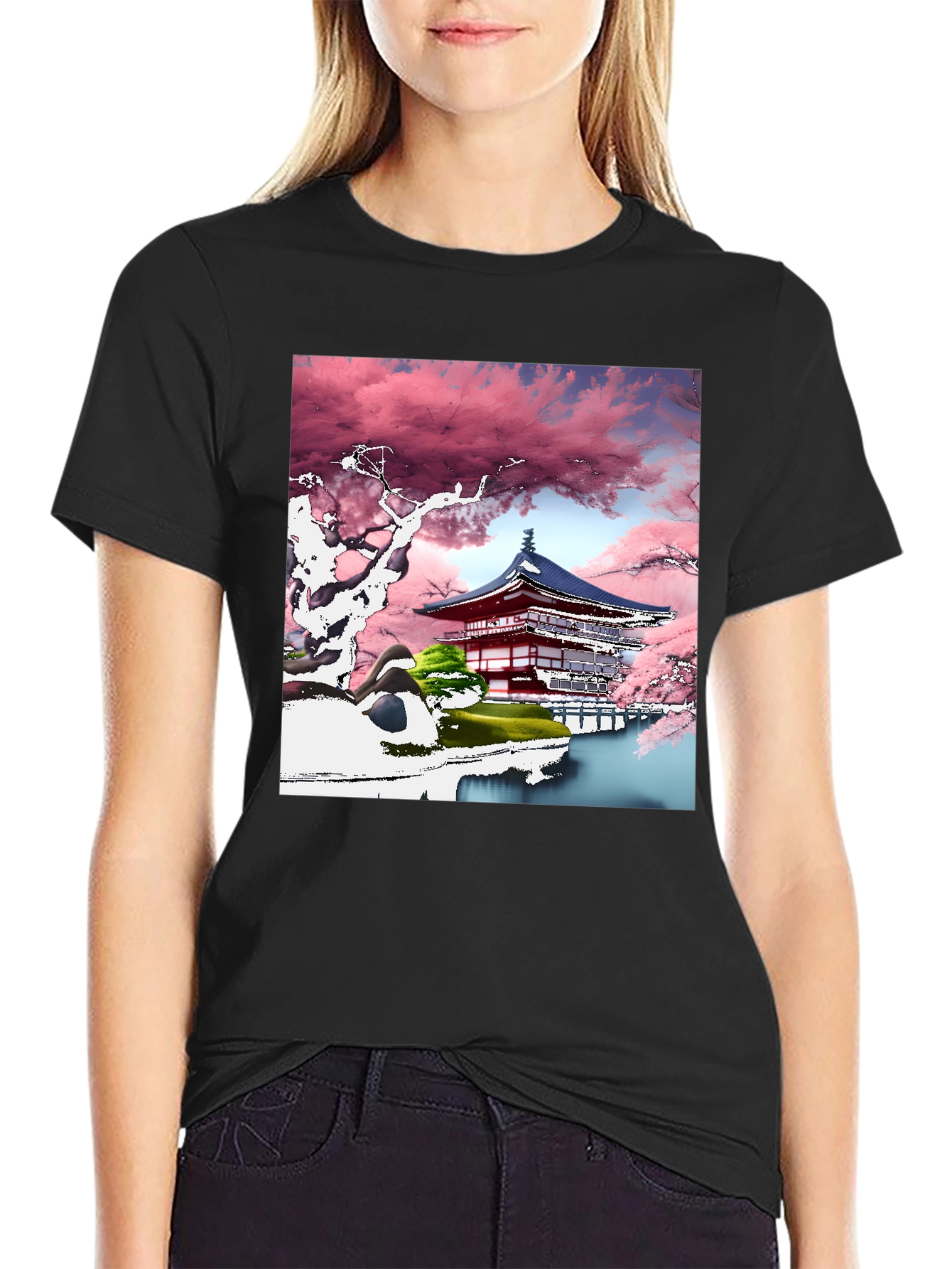 Cherry Blossom Temple Graphic Tee