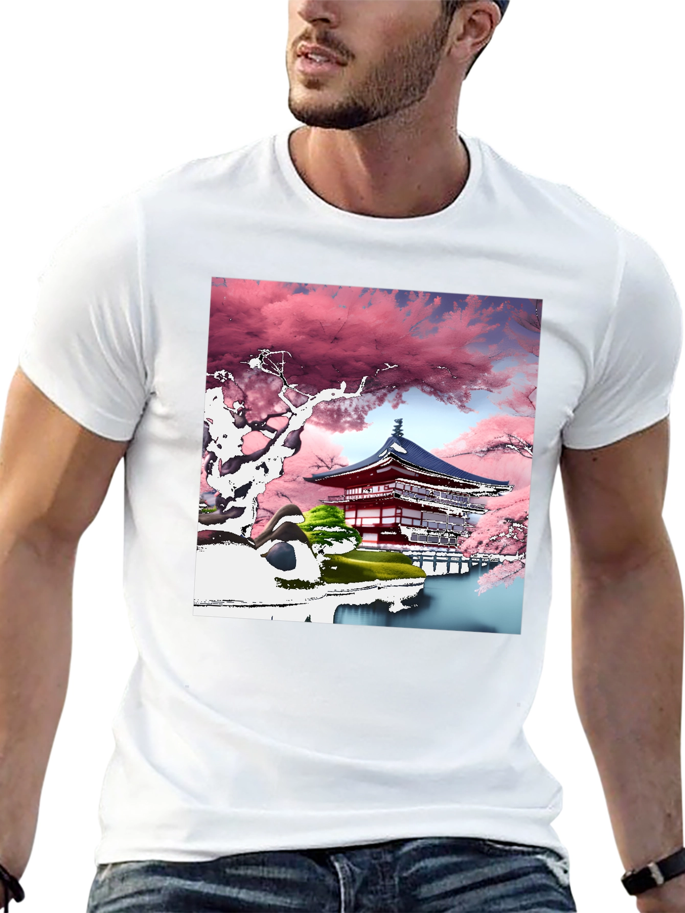 Cherry Blossom Temple Graphic Tee