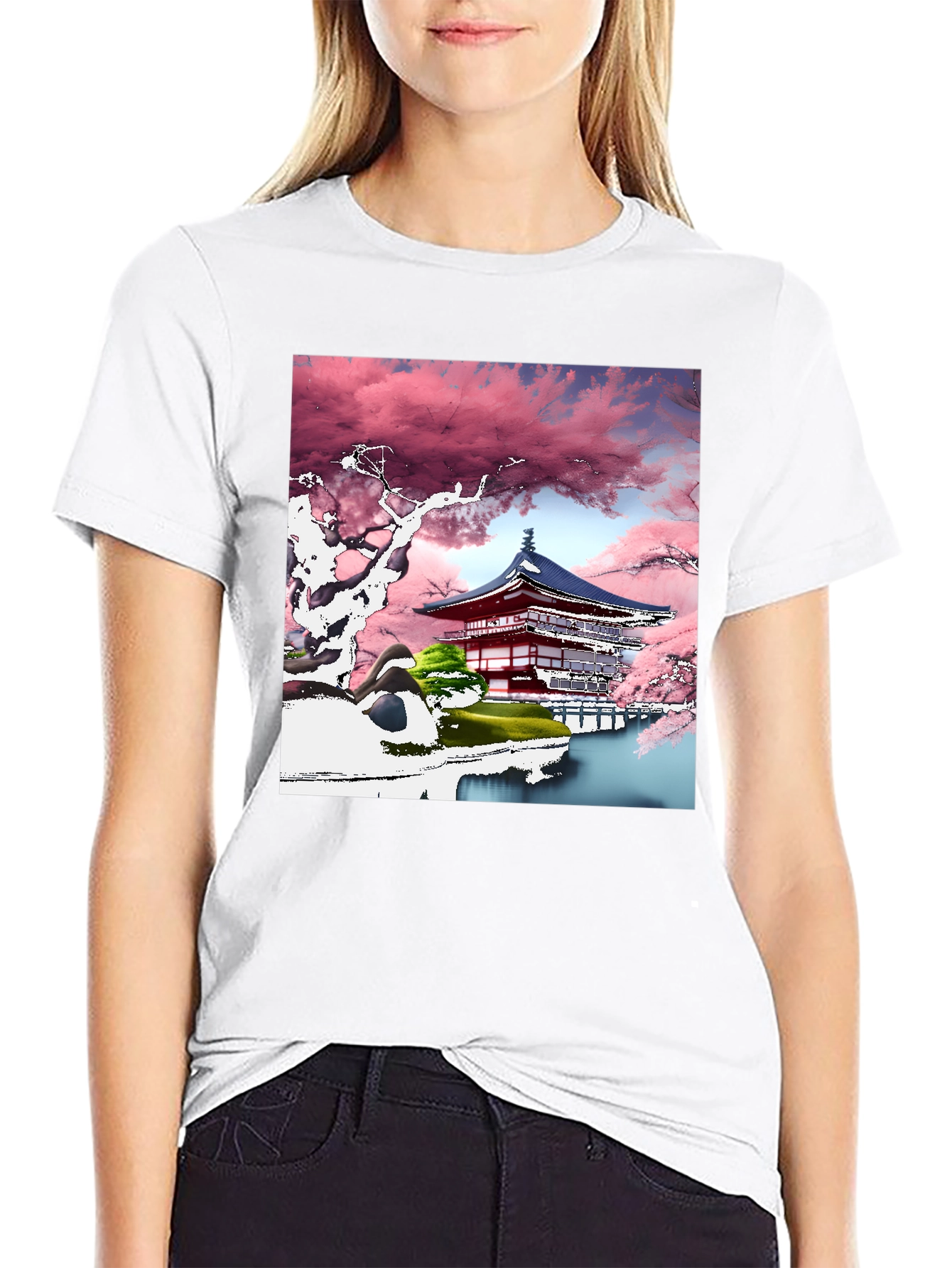 Cherry Blossom Temple Graphic Tee