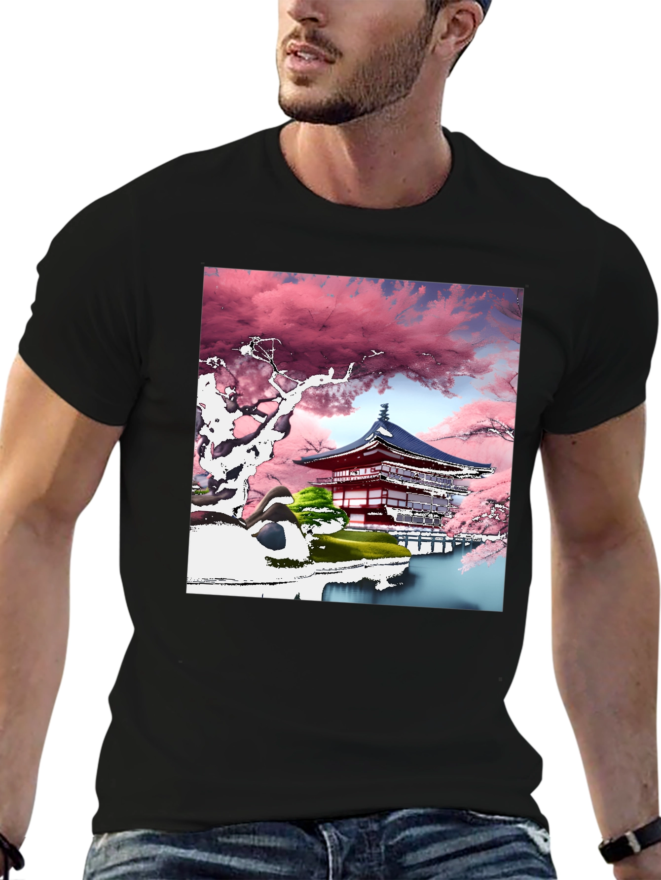 Cherry Blossom Temple Graphic Tee