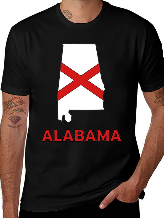 Alabama State Flag Graphic T-Shirt - Crew Neck