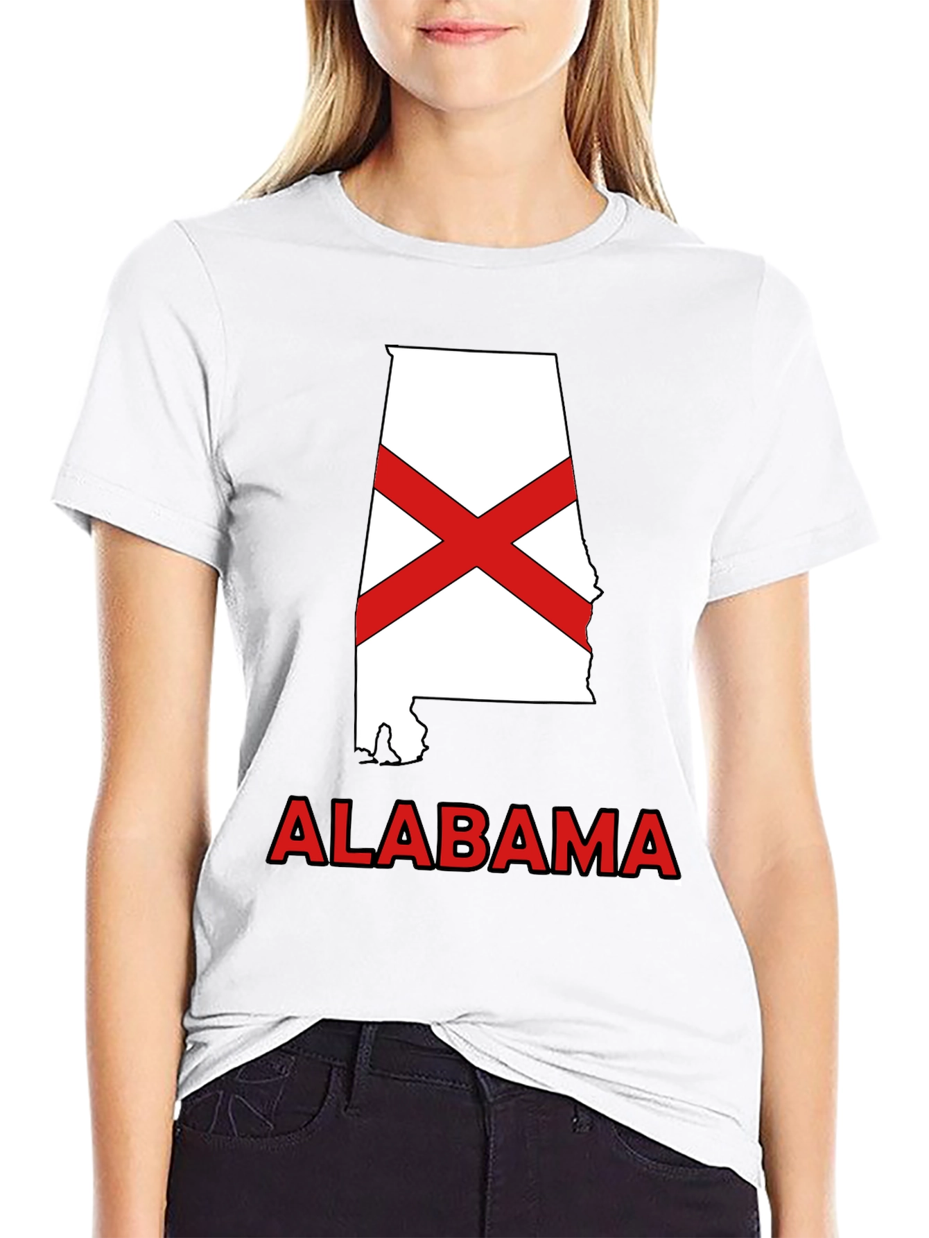 Alabama State Flag Graphic T-Shirt - Crew Neck