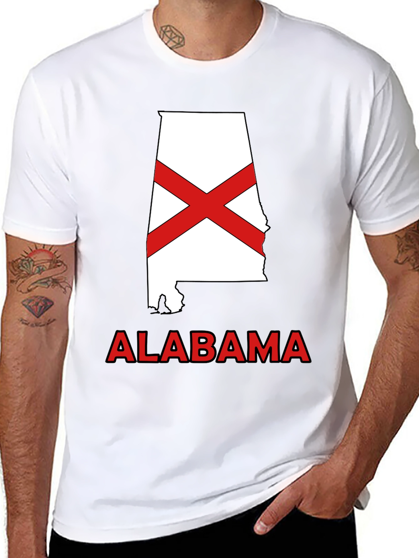 Alabama State Flag Graphic T-Shirt - Crew Neck
