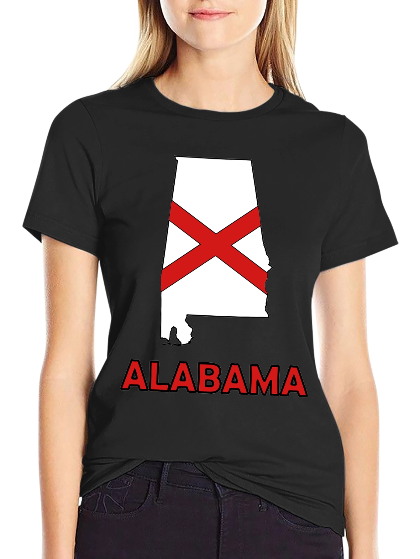 Alabama State Flag Graphic T-Shirt - Crew Neck