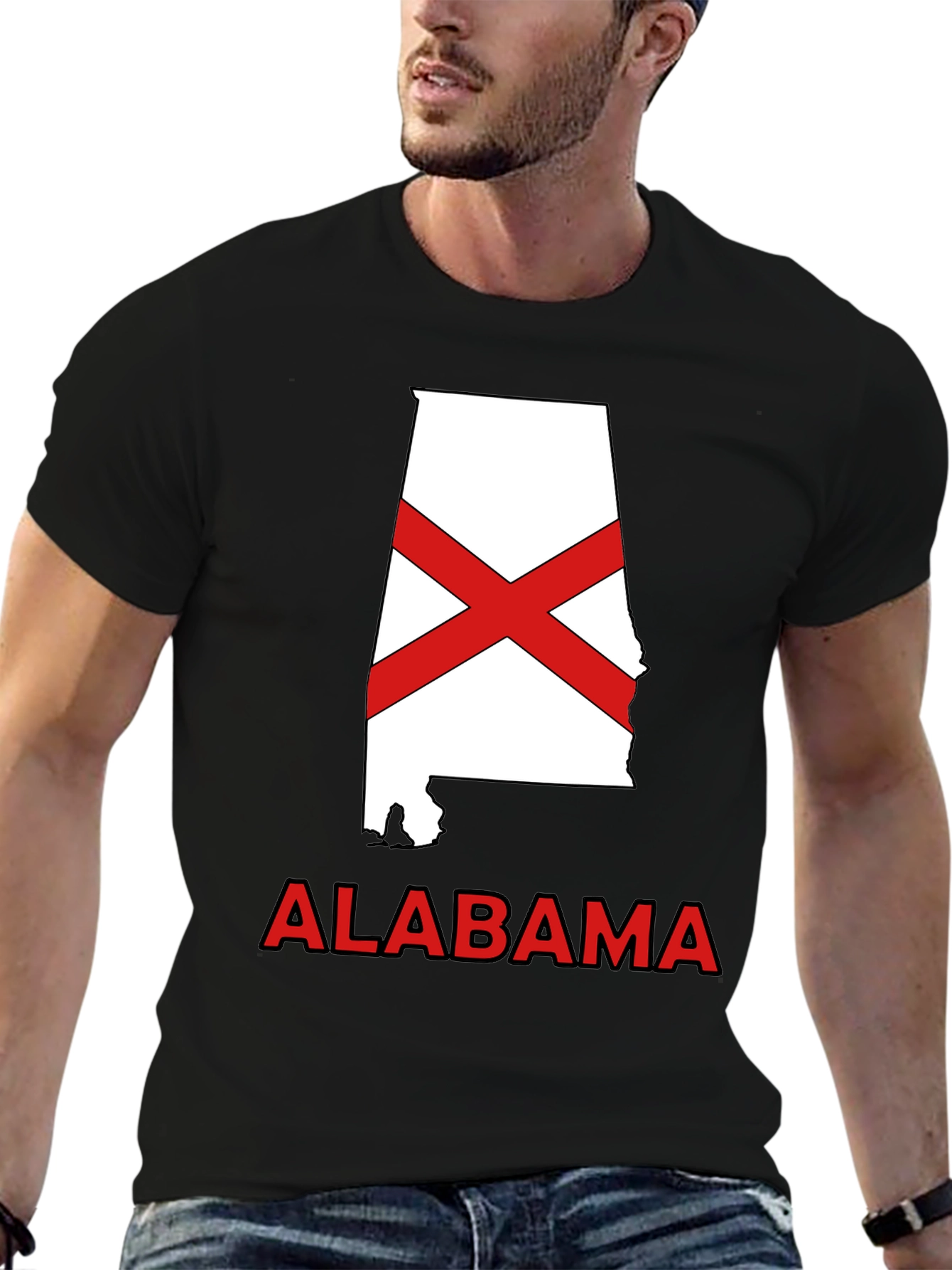 Alabama State Flag Graphic T-Shirt - Crew Neck