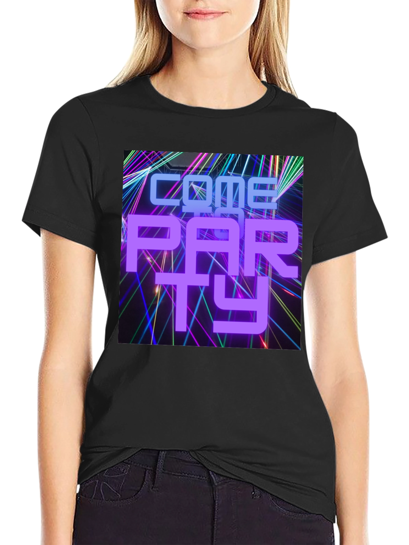 Come Party Graphic T-Shirt - Mens Black Tee