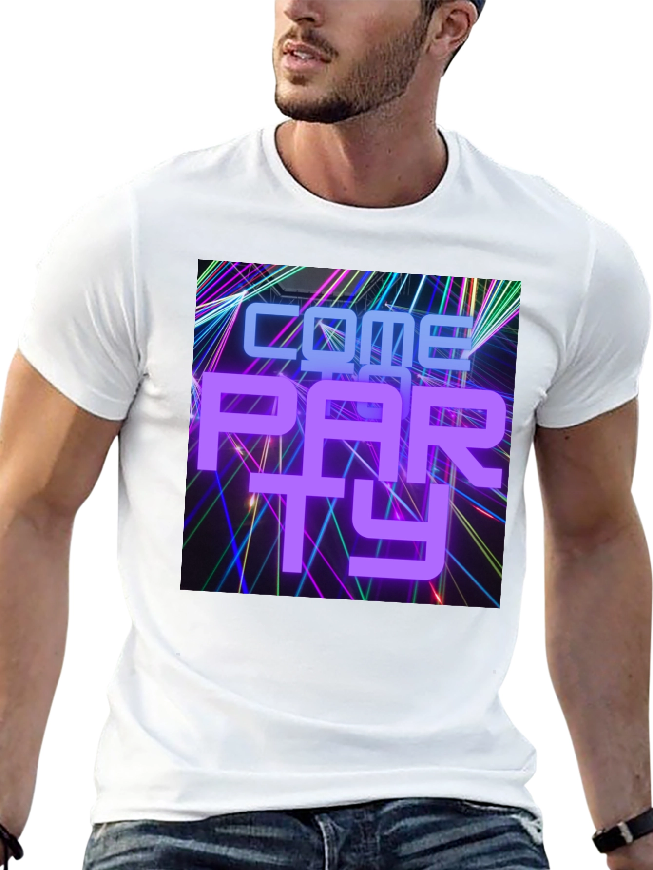 Come Party Graphic T-Shirt - Mens Black Tee
