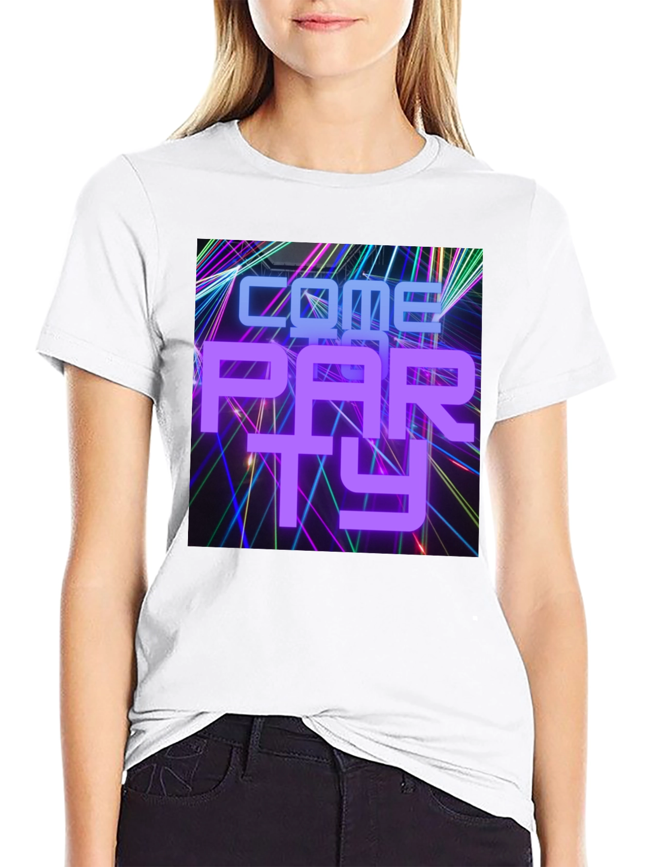 Come Party Graphic T-Shirt - Mens Black Tee