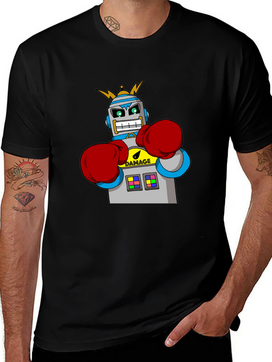 Robot Boxer Black T-Shirt
