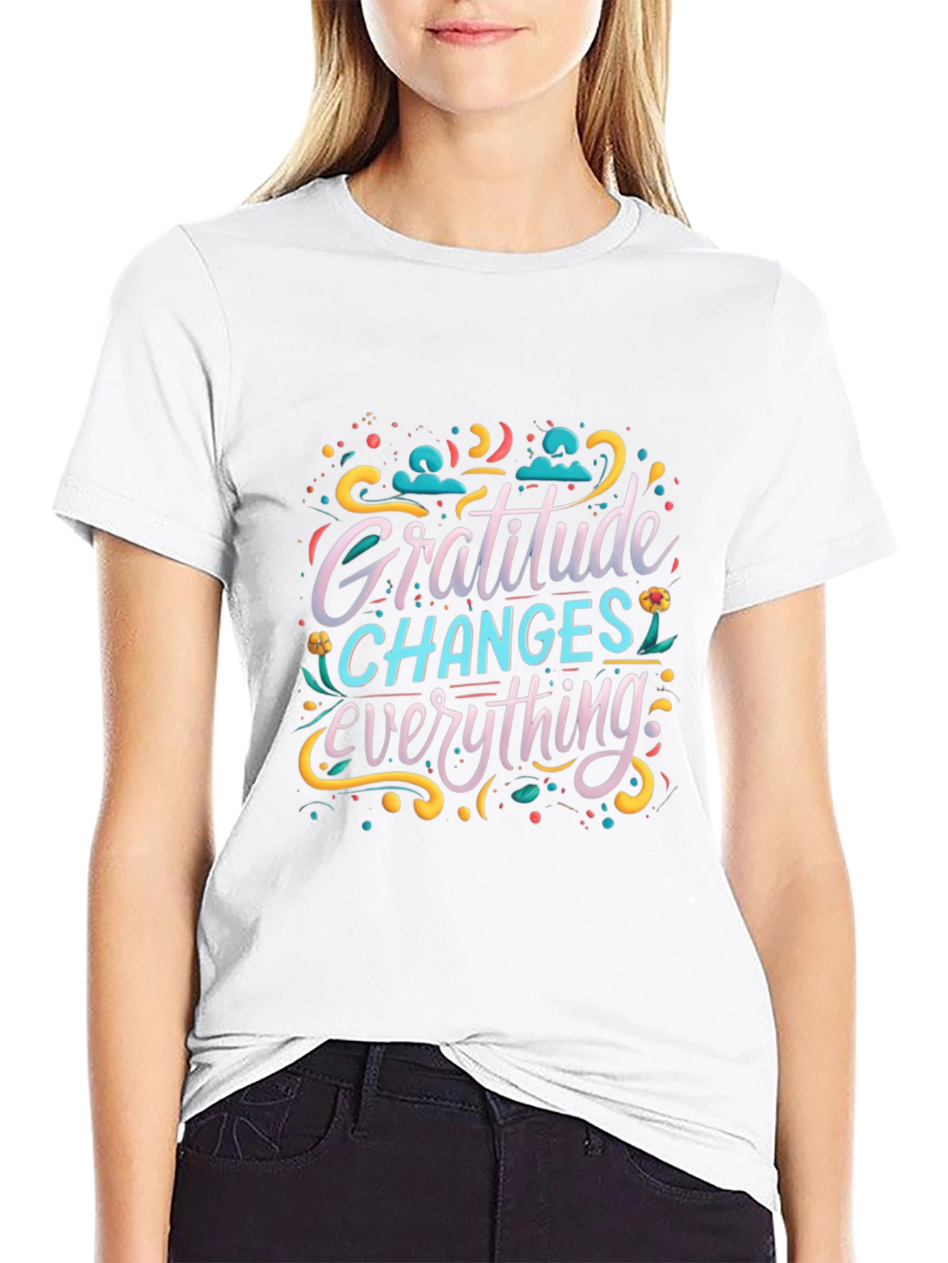 Gratitude Changes Everything Graphic Tee - Black