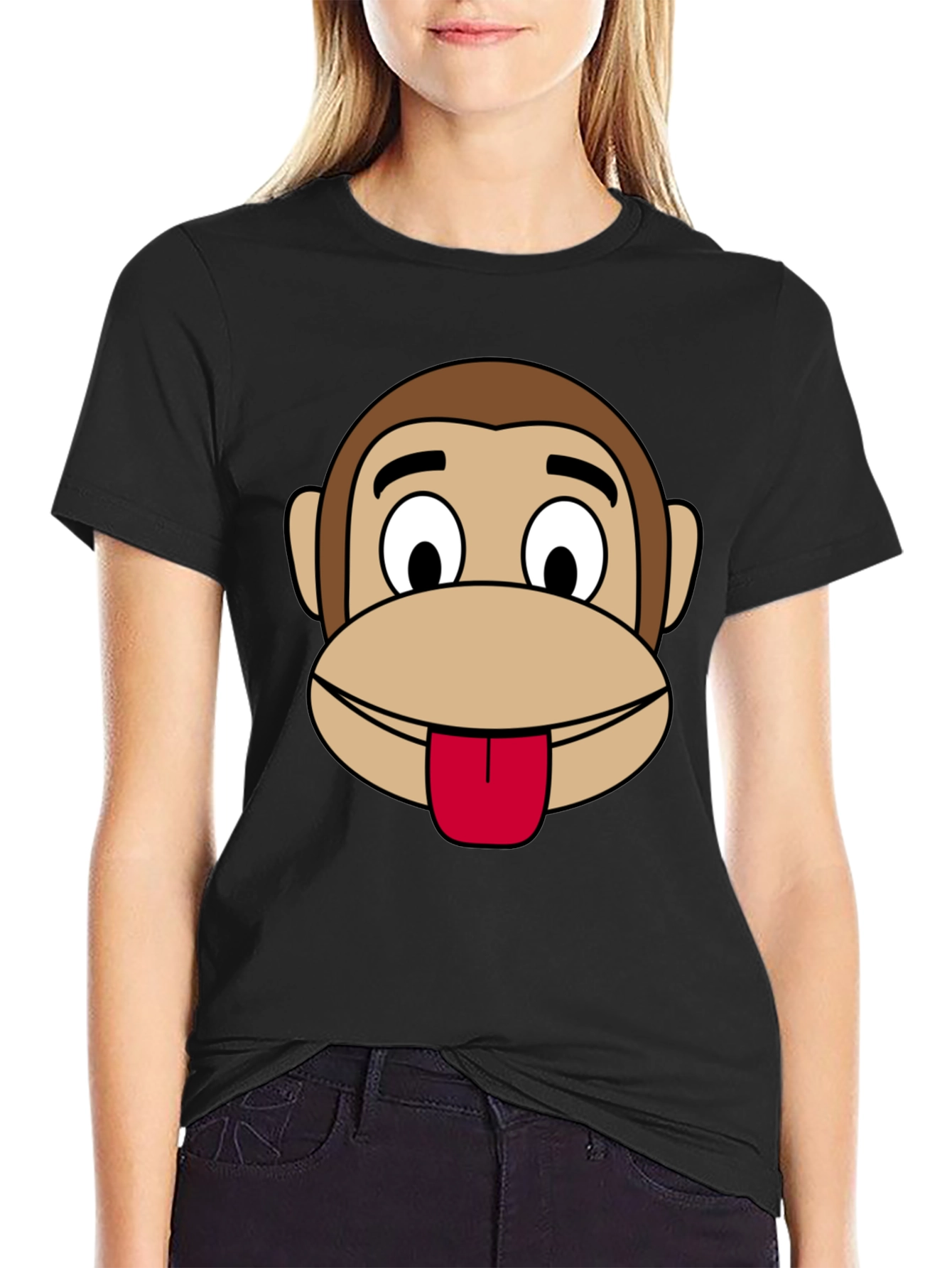 Funny Monkey Graphic Black T-Shirt