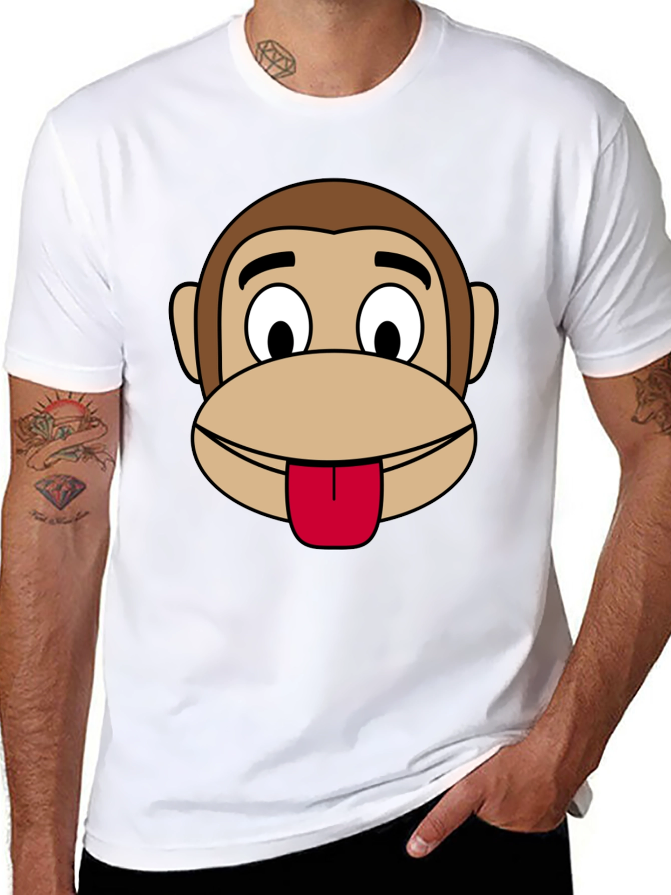 Funny Monkey Graphic Black T-Shirt