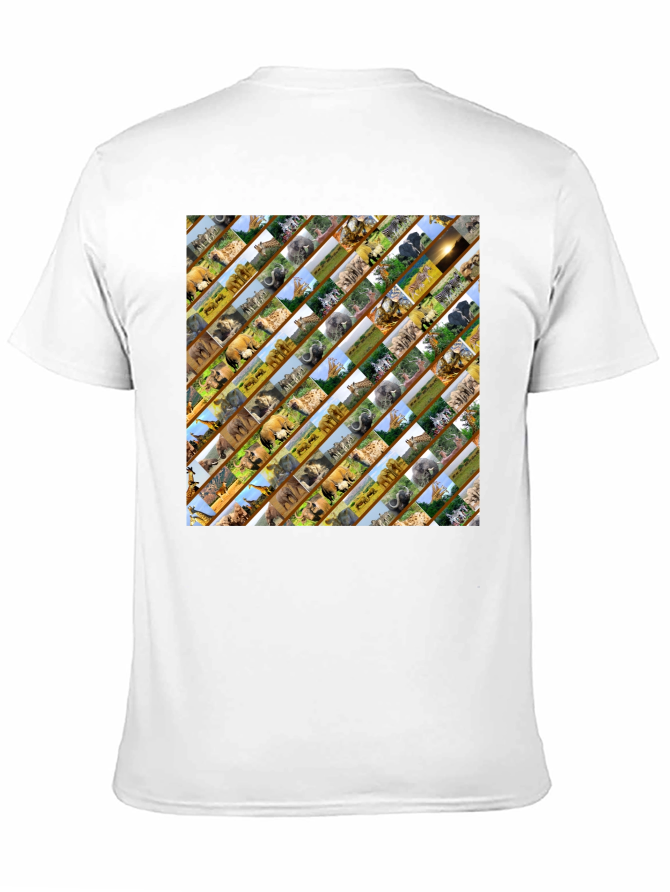 Wildlife Pattern Mens Black T-Shirt