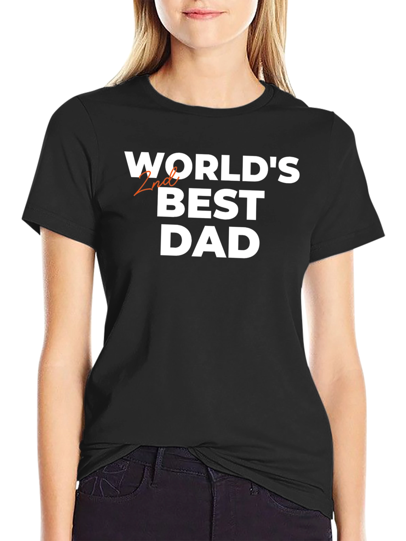 Worlds 2nd Best Dad Black T-Shirt