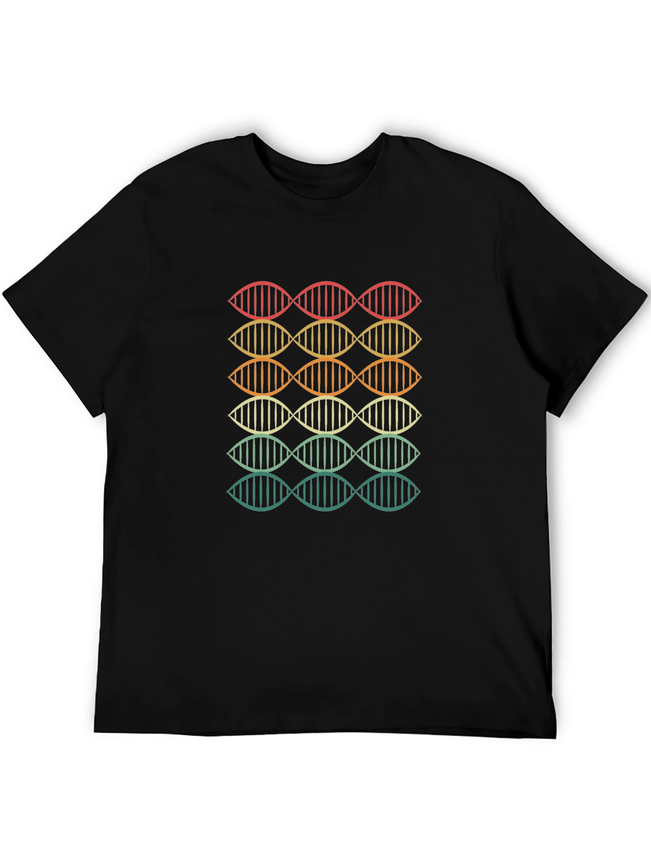 Retro DNA Strand Graphic T-Shirt