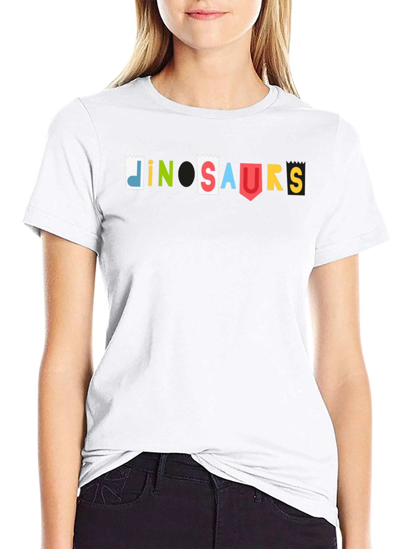 Dinosaurs Graphic T-Shirt - Black Cotton Blend