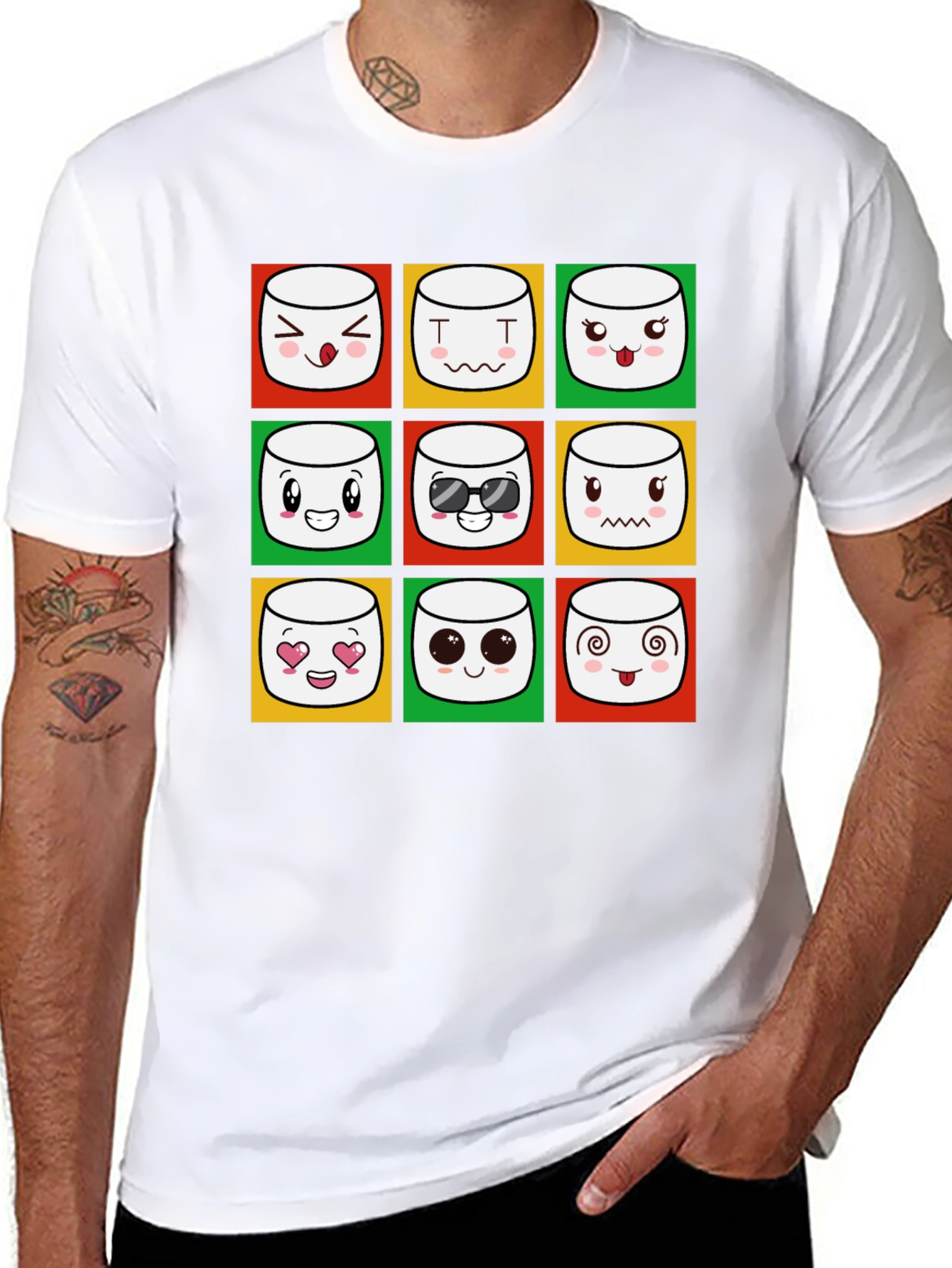 Emoji Marshmallow T-Shirt - Fun Graphic Tee