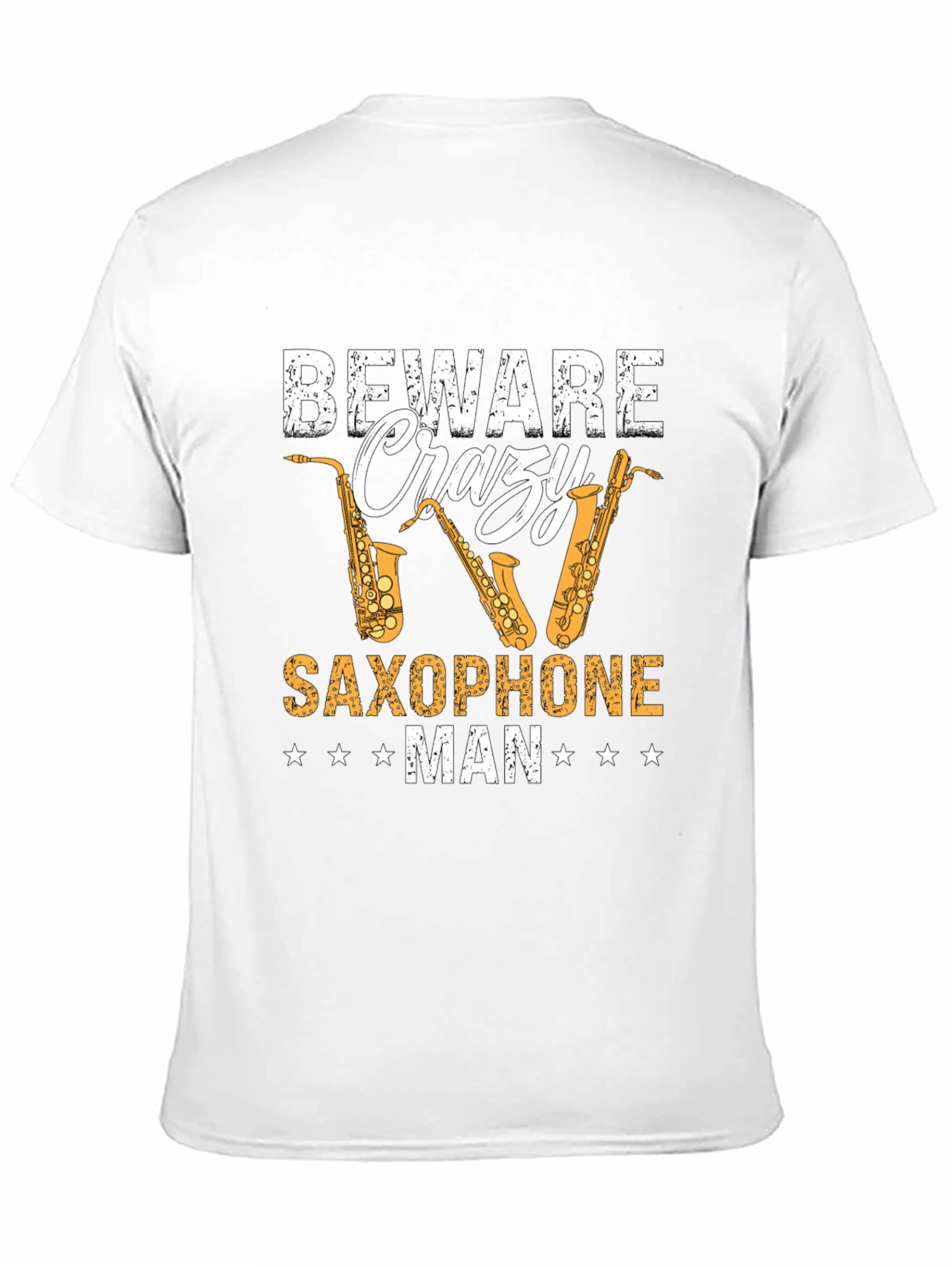 Beware Crazy Saxophone Man Graphic T-Shirt
