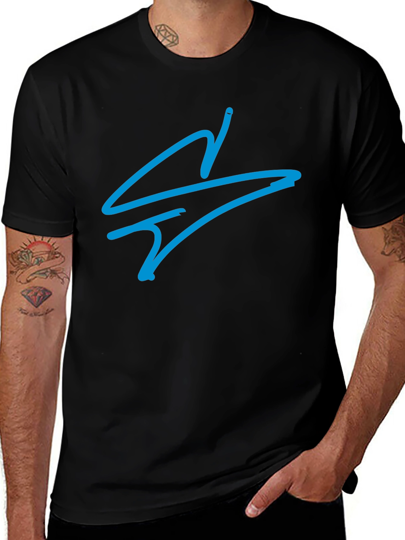 Cool Blue Symbol Black T-Shirt