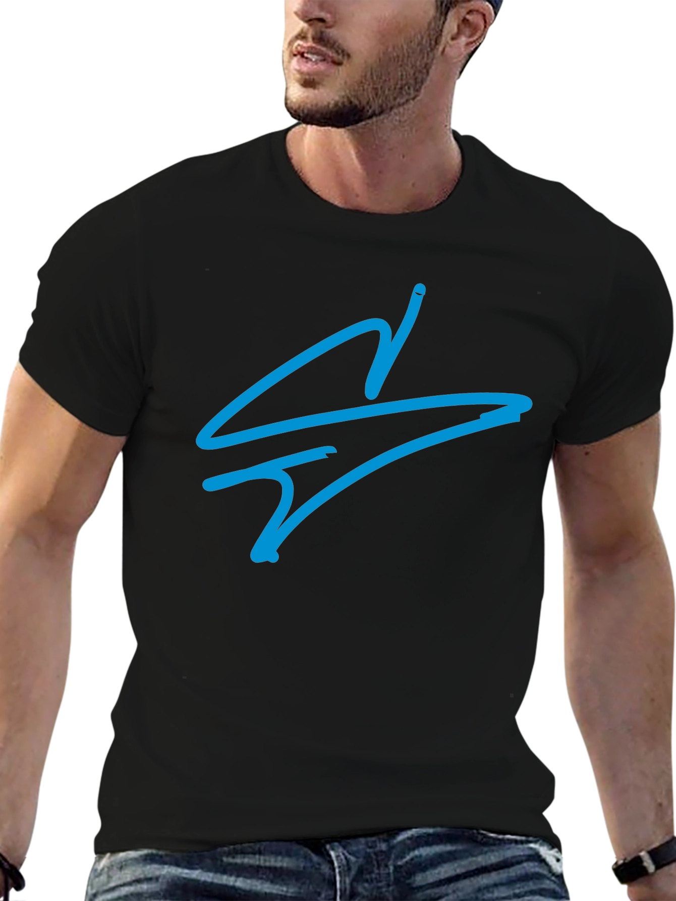 Cool Blue Symbol Black T-Shirt