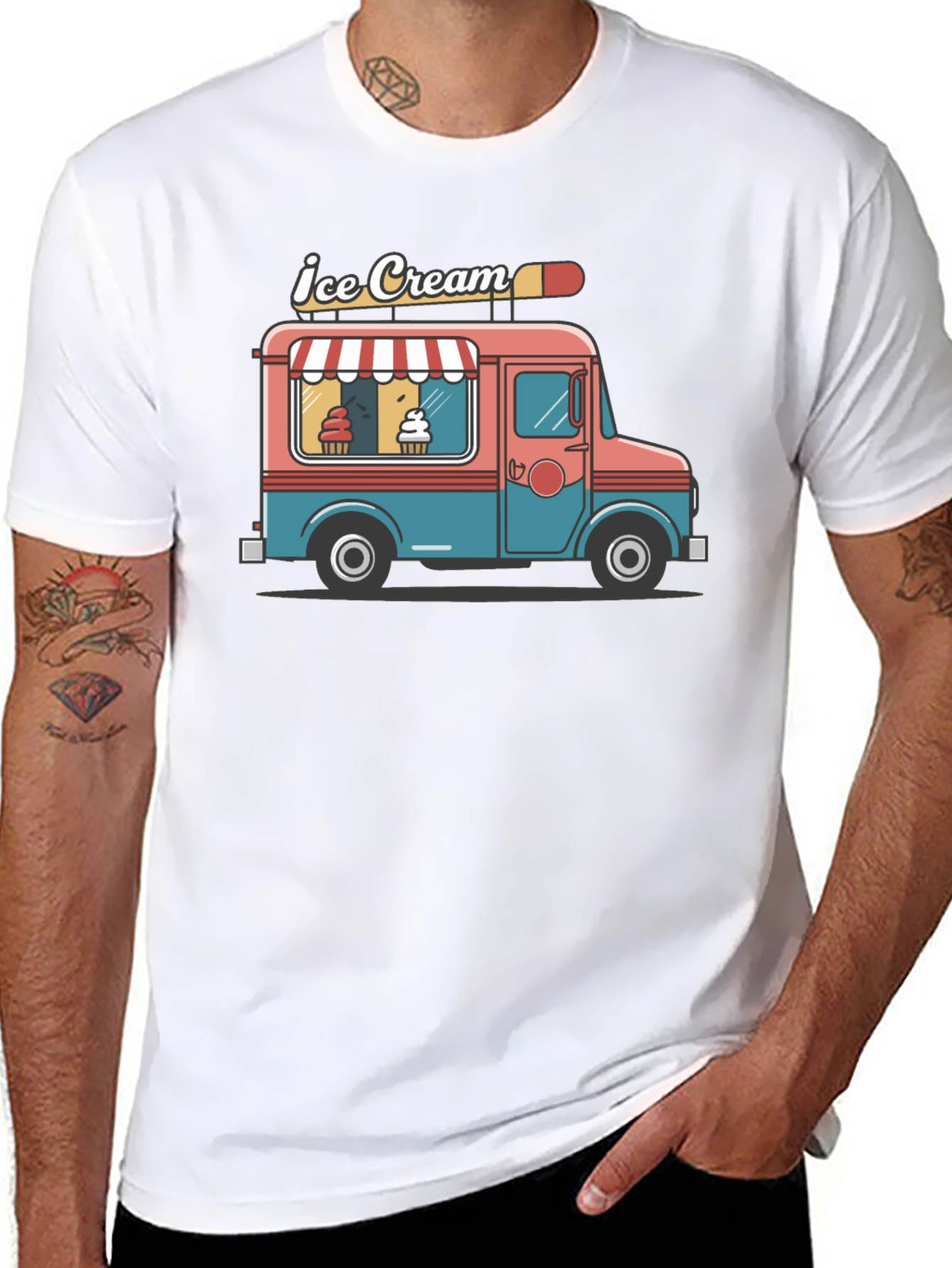 Ice Cream Truck Graphic Tee - Black