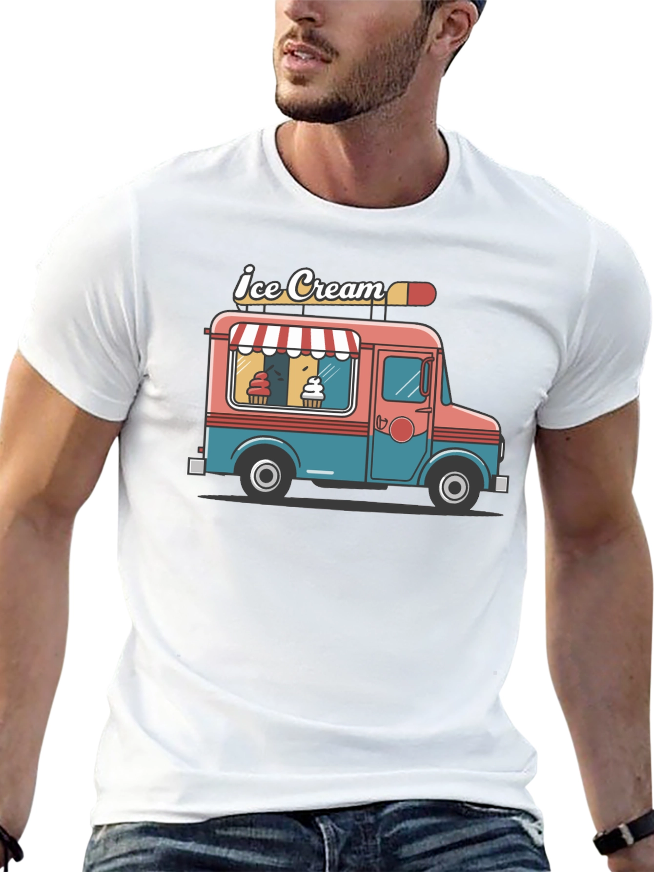 Ice Cream Truck Graphic Tee - Black
