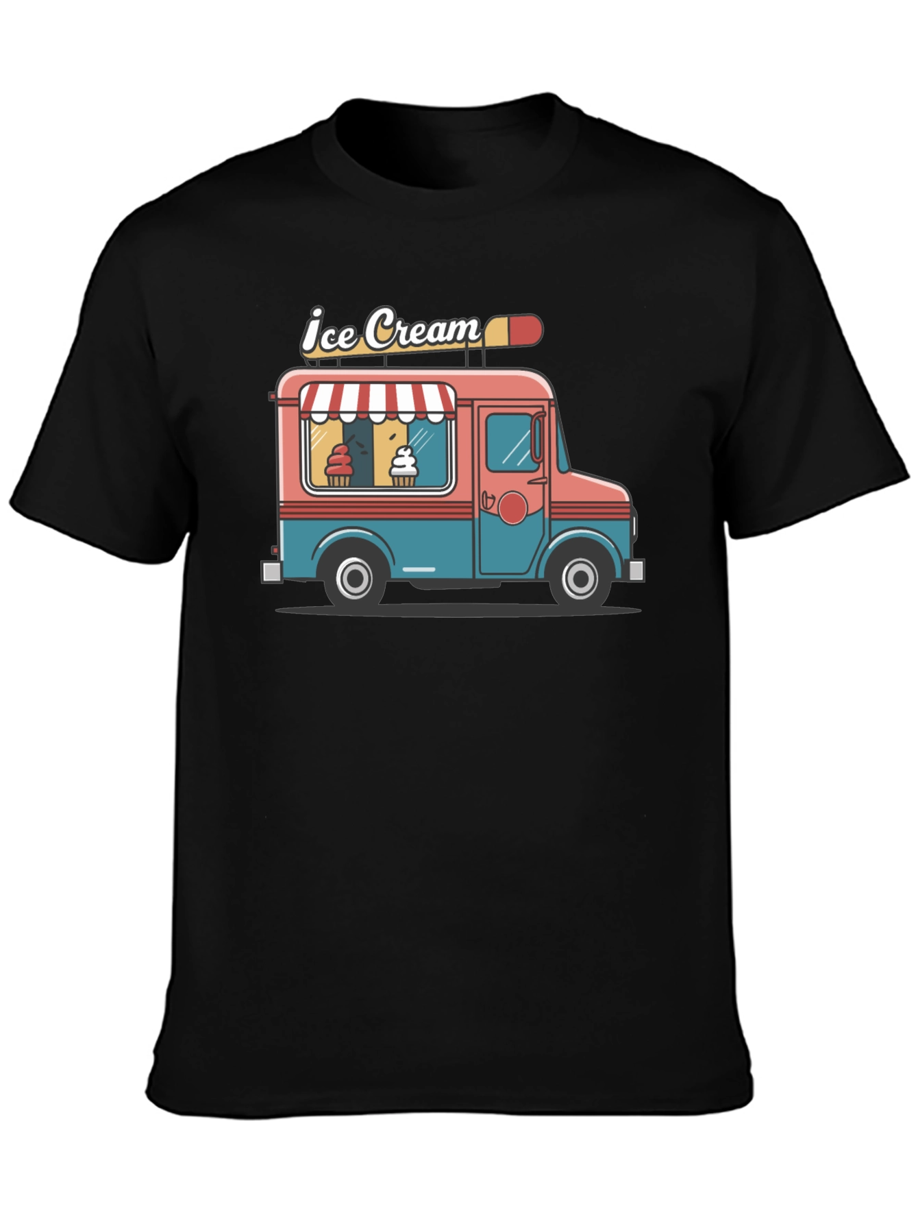 Ice Cream Truck Graphic Tee - Black