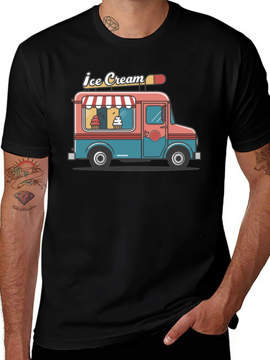 Ice Cream Truck Graphic Tee - Black