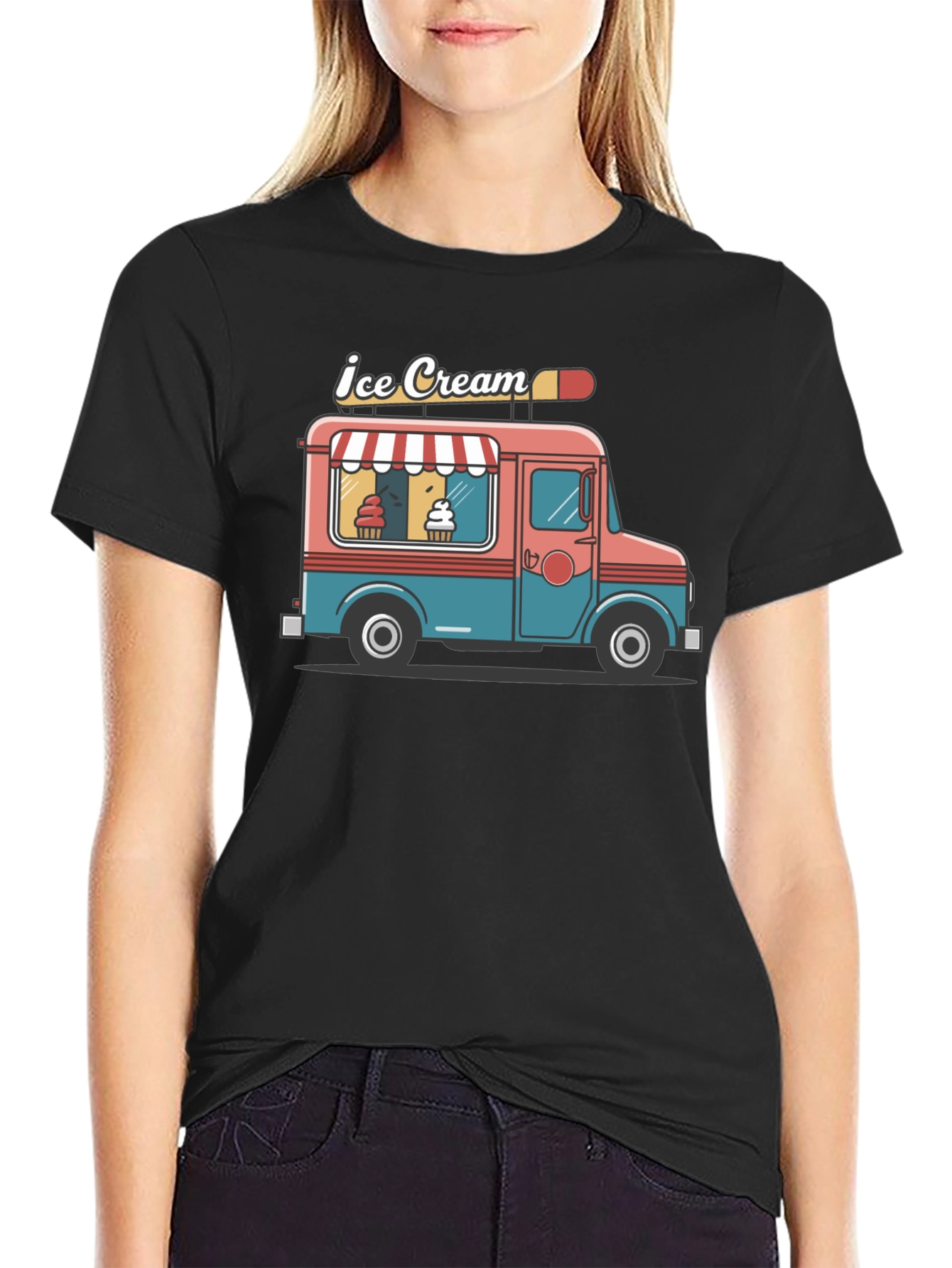 Ice Cream Truck Graphic Tee - Black