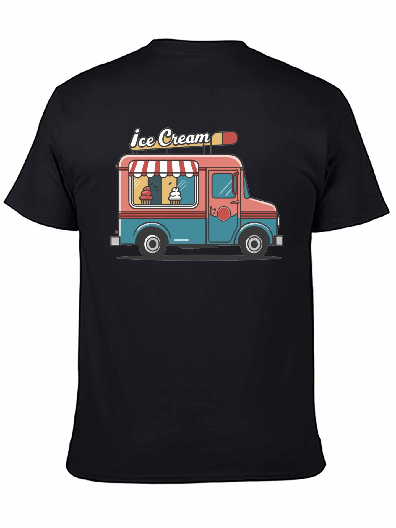 Ice Cream Truck Graphic Tee - Black