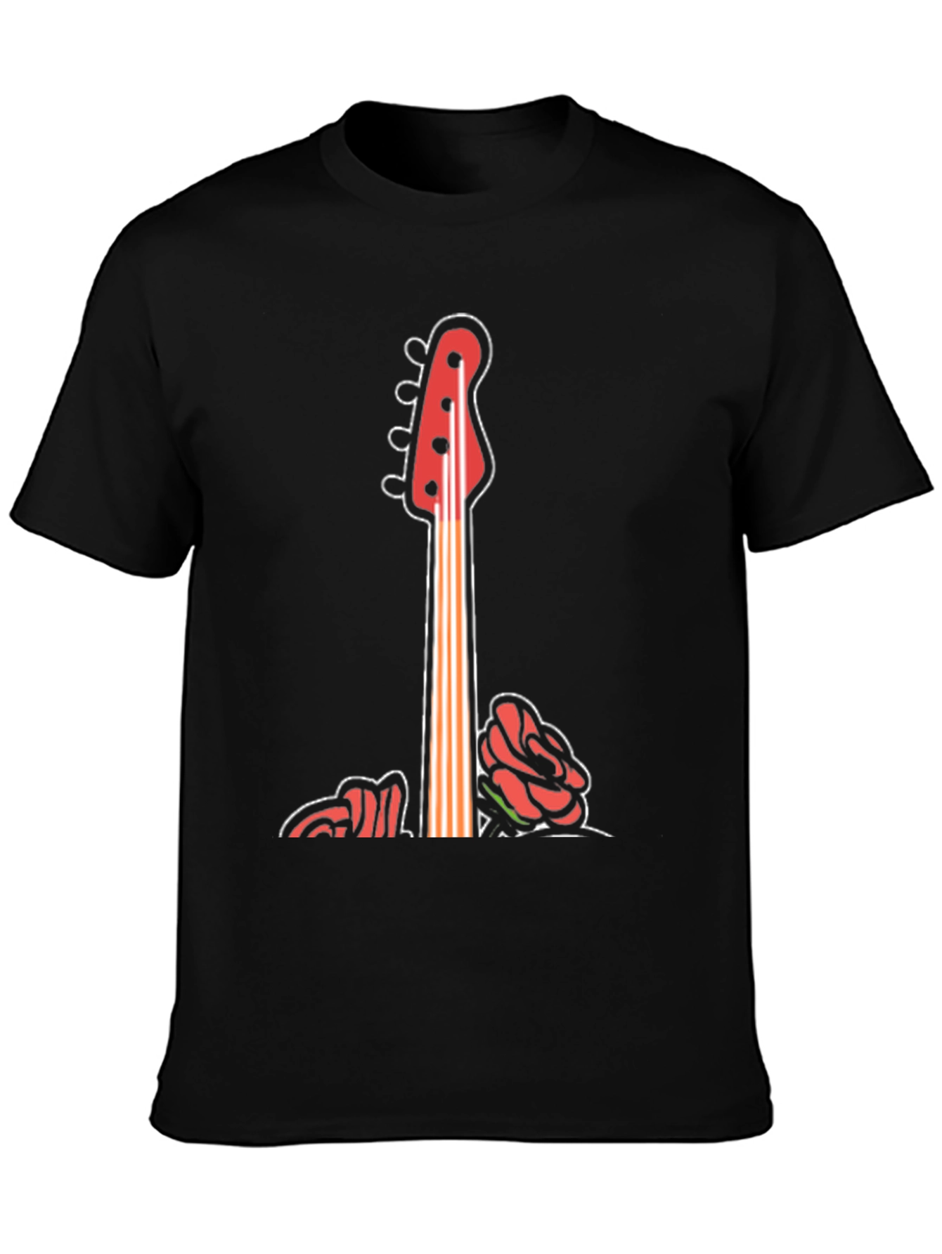 Guitar & Roses Graphic Tee - Cool Band Style